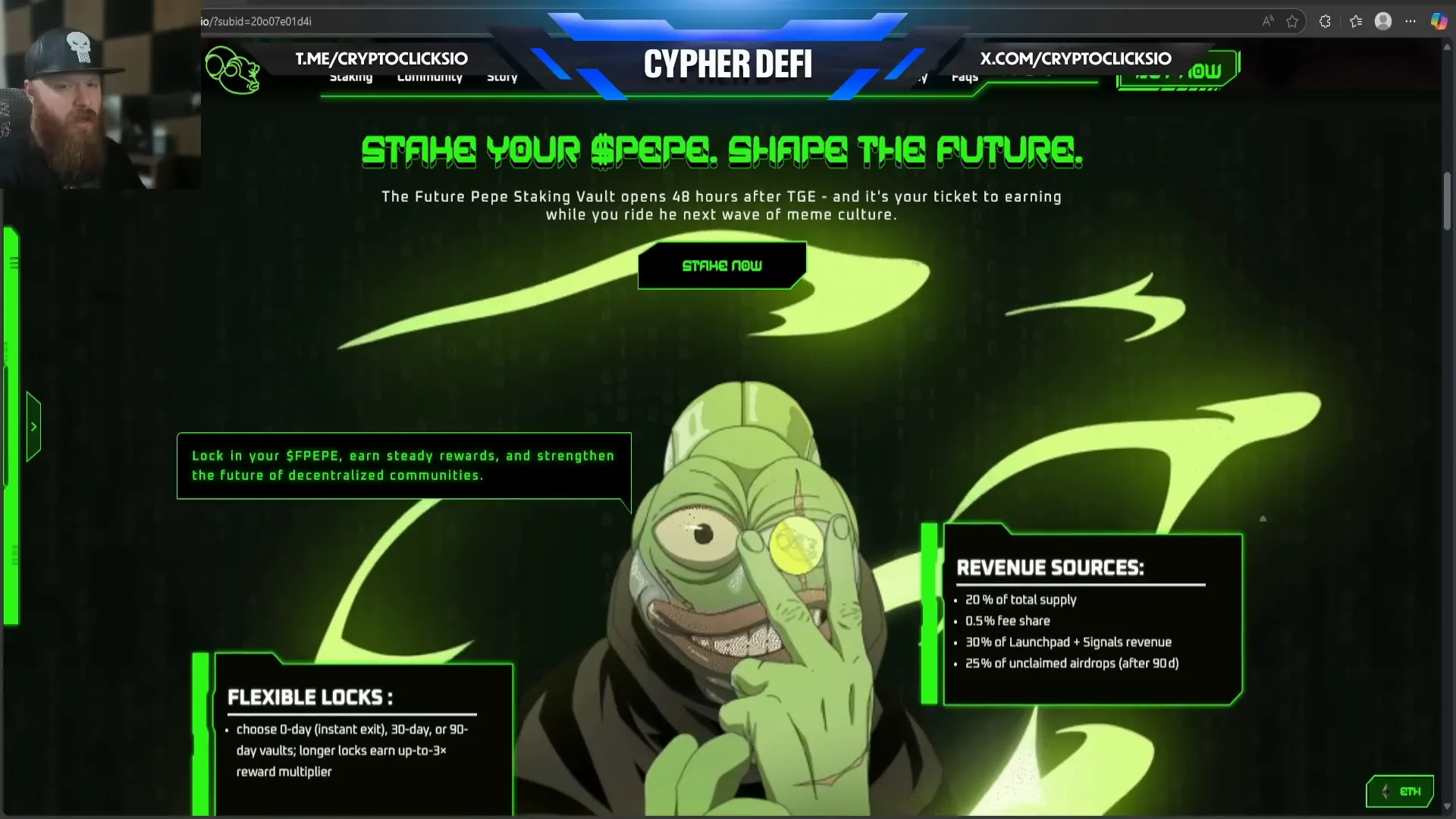 Future Pepe staking rewards and audit logos