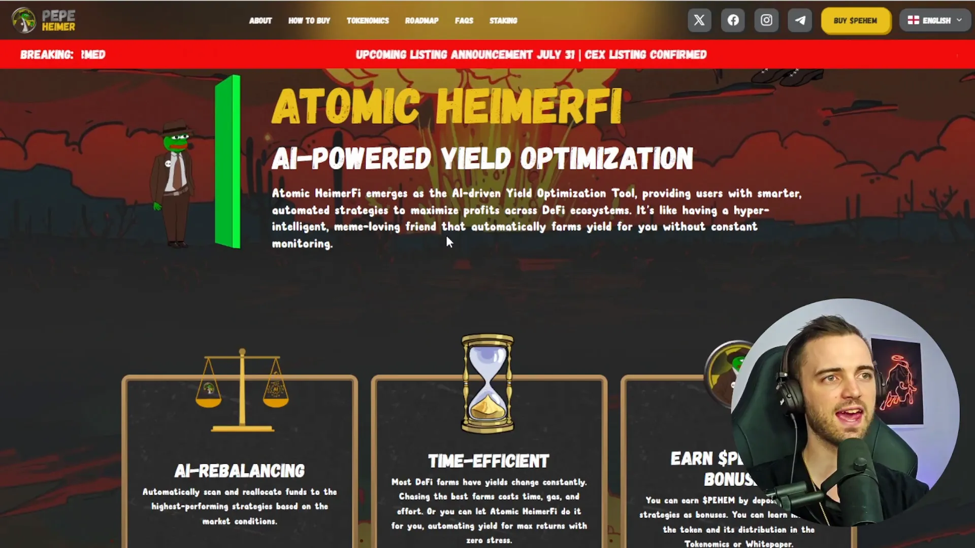 Pepe Heimer Atomic Himier AI yield optimization dashboard