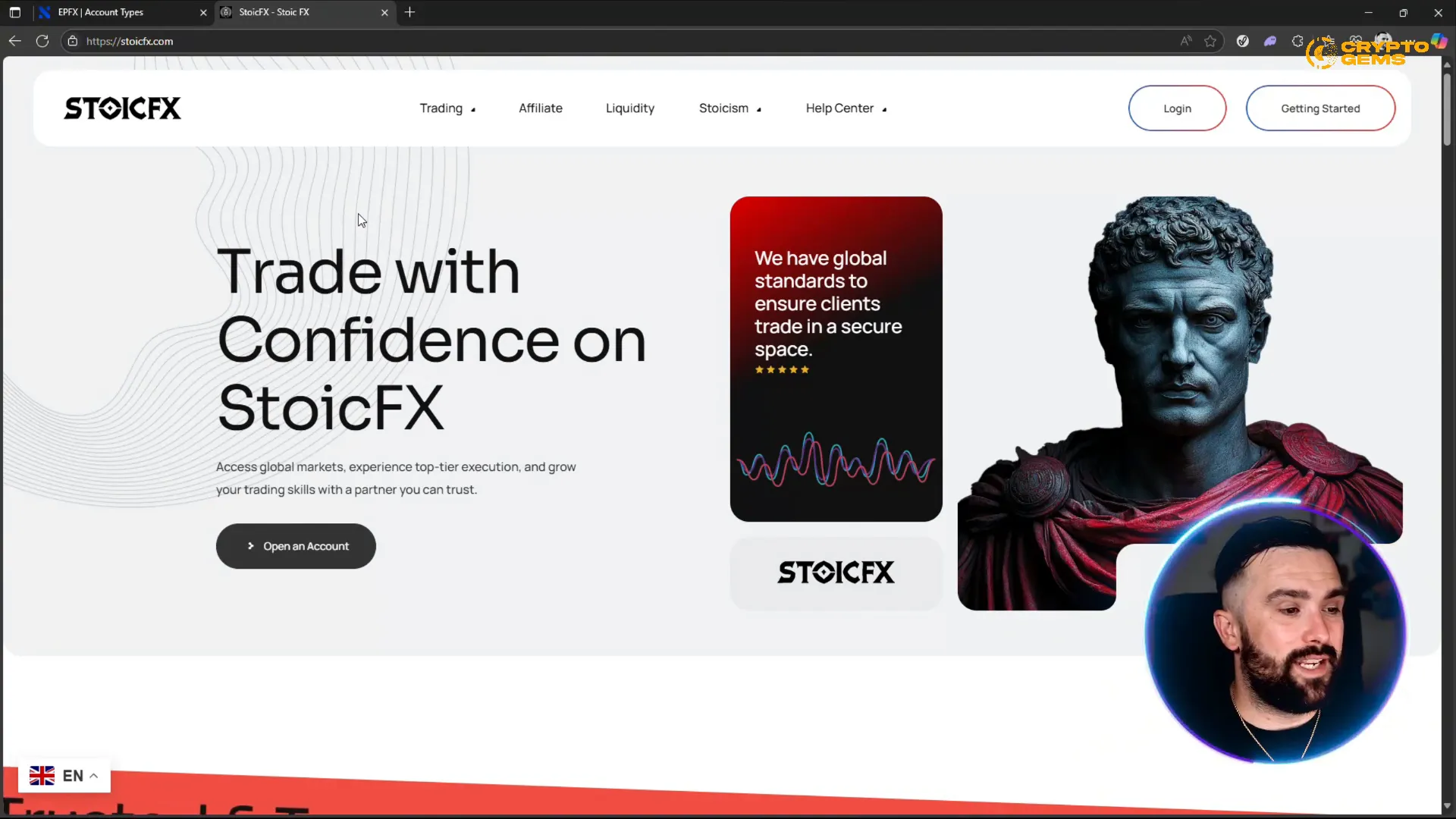 Stoic FX interface: MT5, mobile app and market access