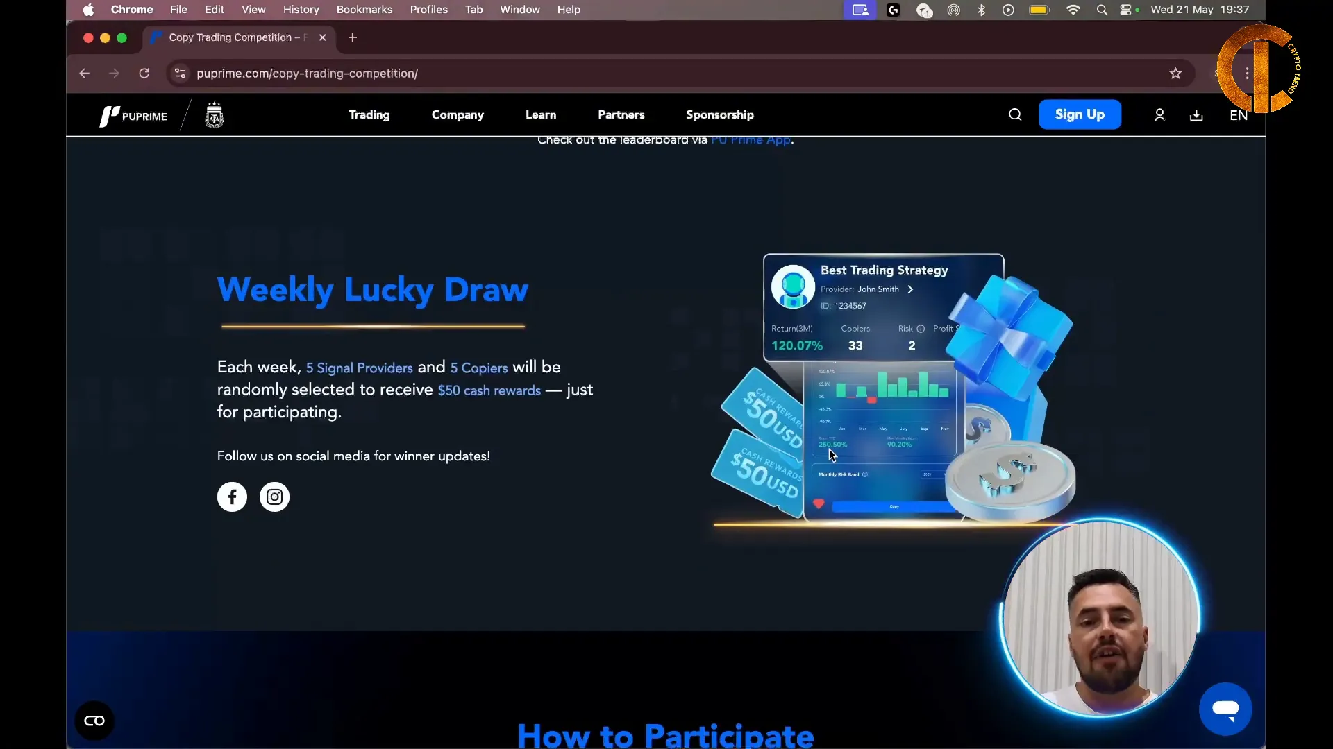 PU Prime copy trading contest weekly draw and bonus details