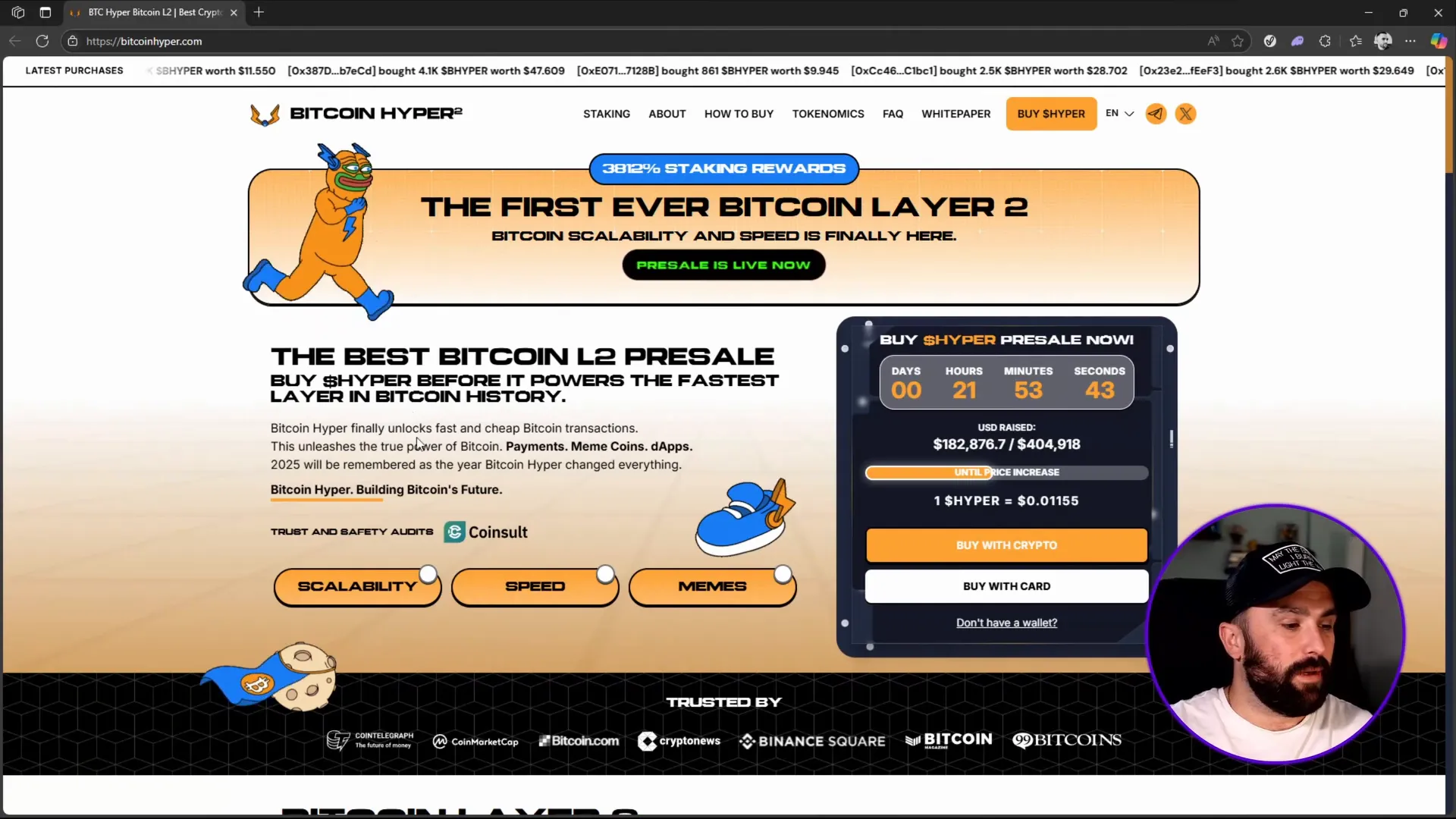 Bitcoin Hyper official website showing presale details