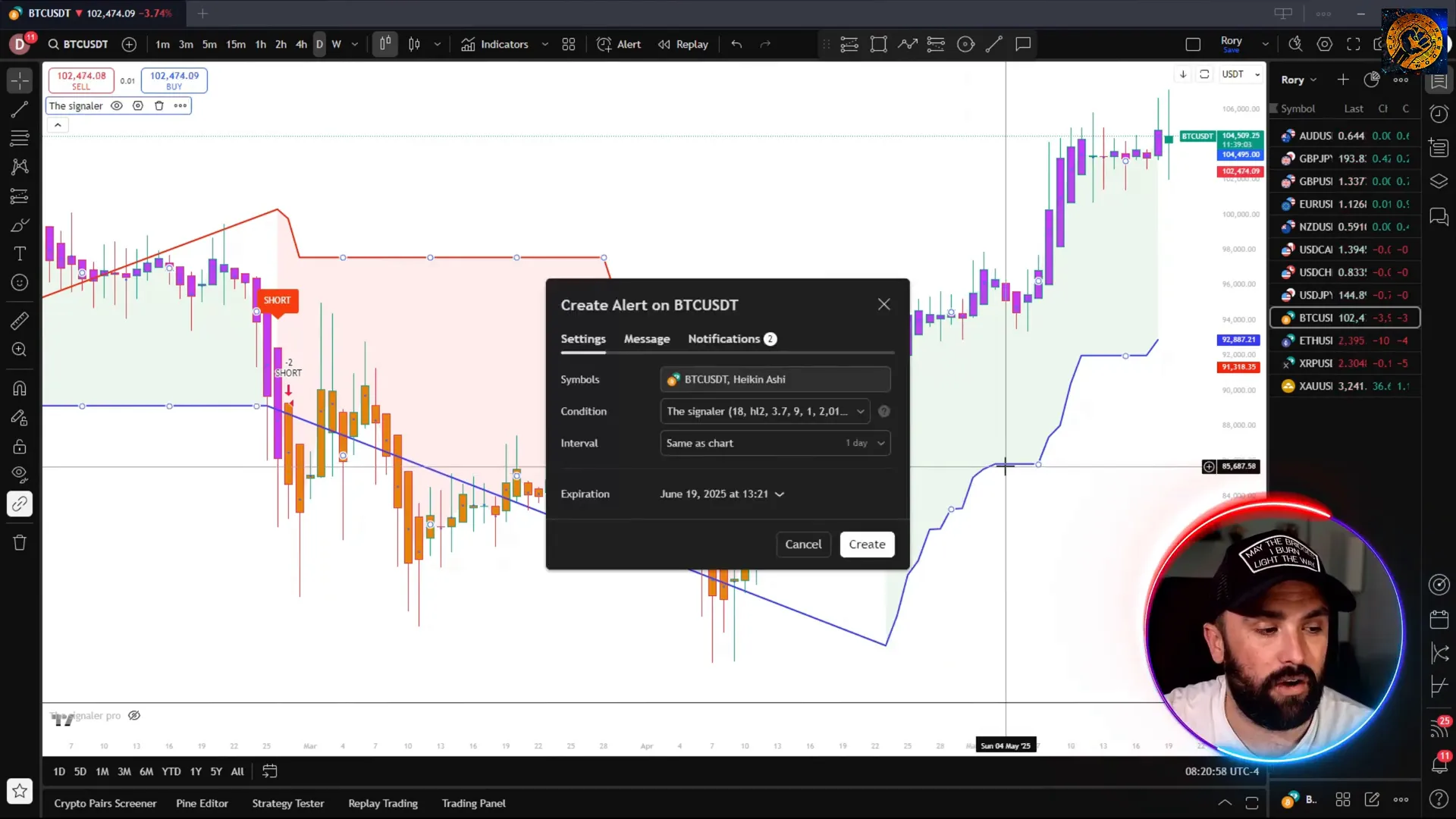 TheSignaler long signal alert on Bitcoin chart