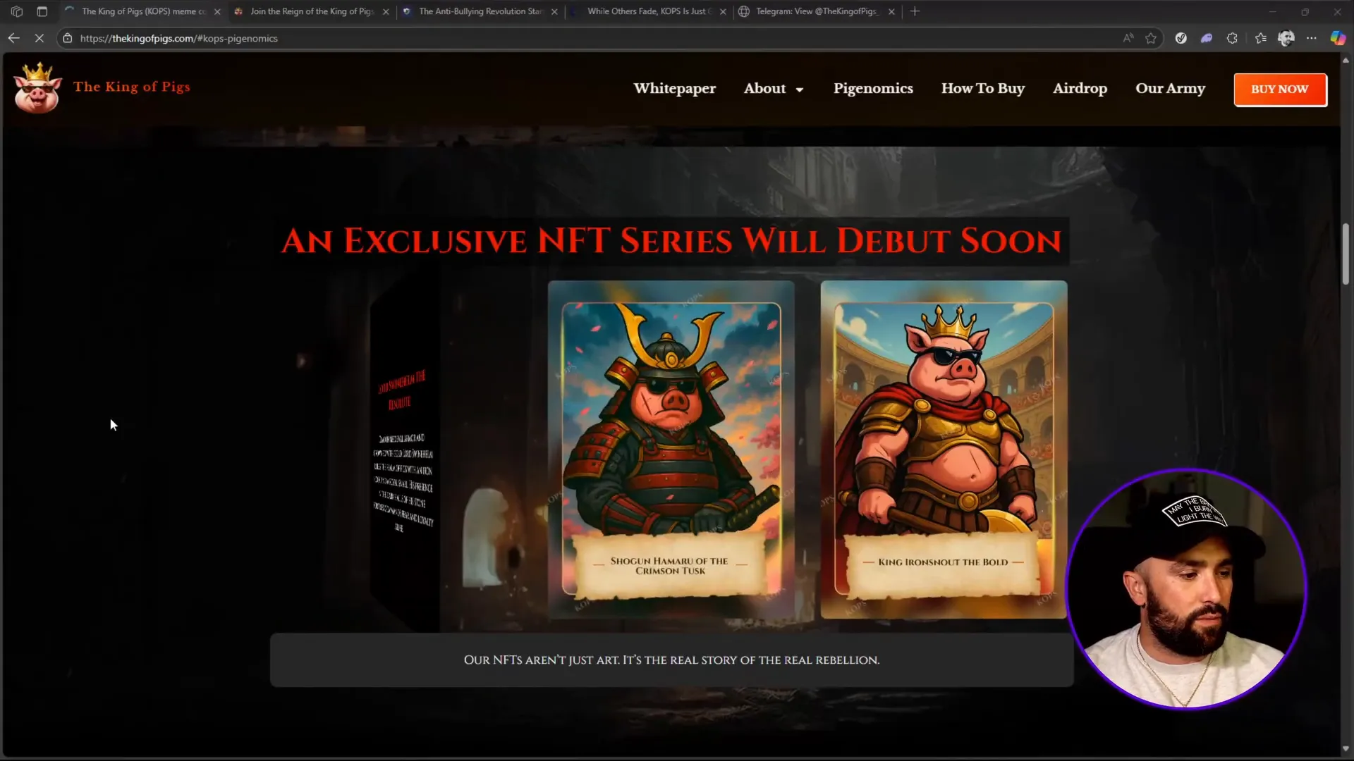 King of Pigs NFT series preview featuring King Iron Snout