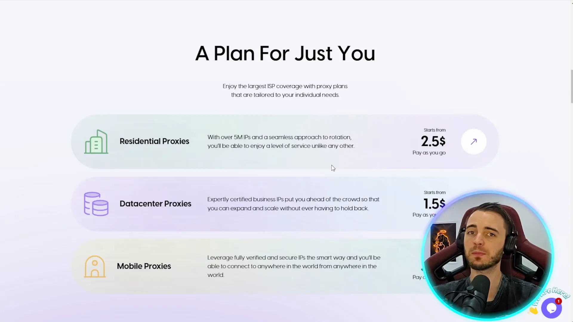Pricing breakdown for SOAX and Proxy4u
