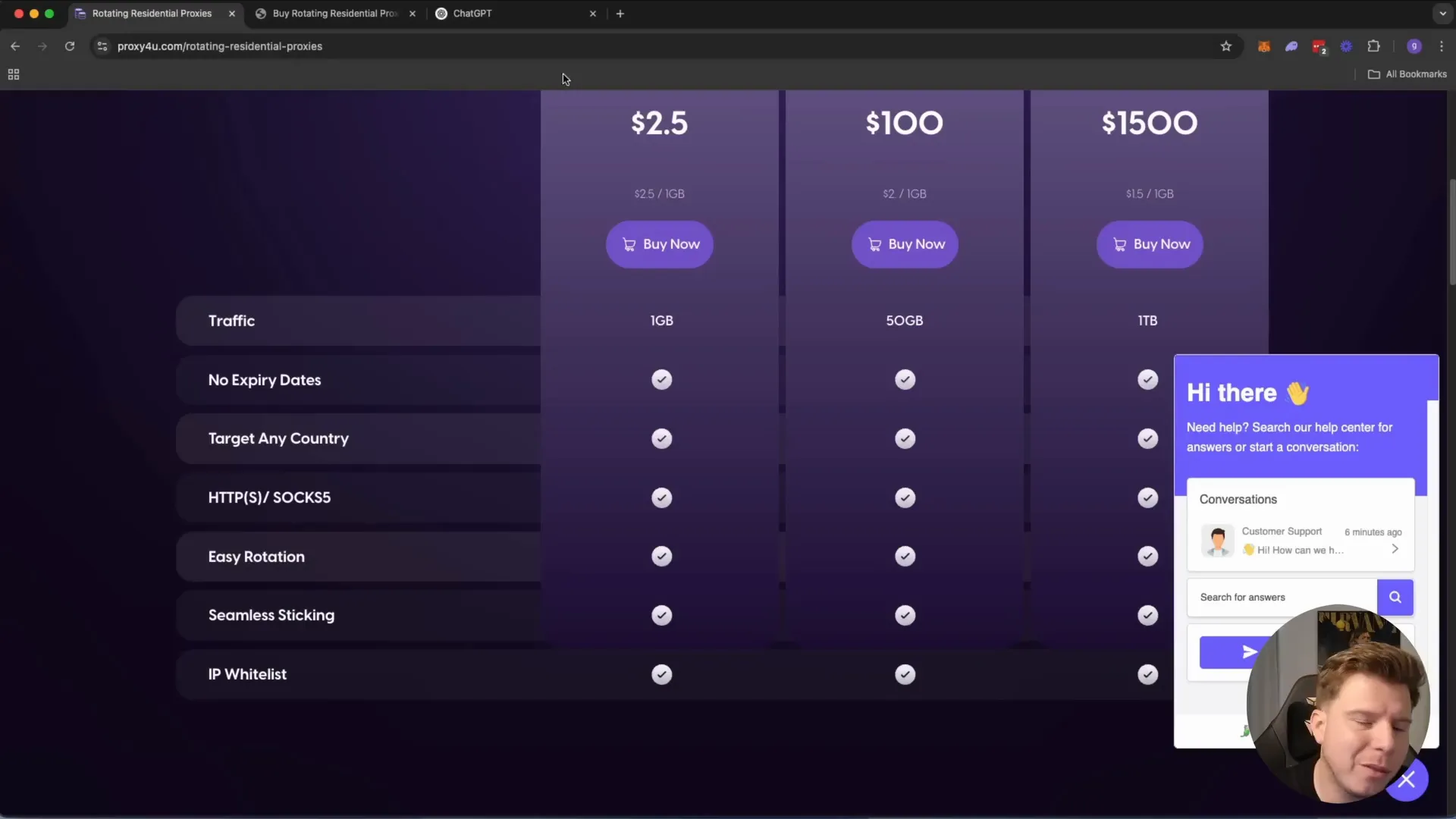 Customer support comparison between Proxy4U and NetNut
