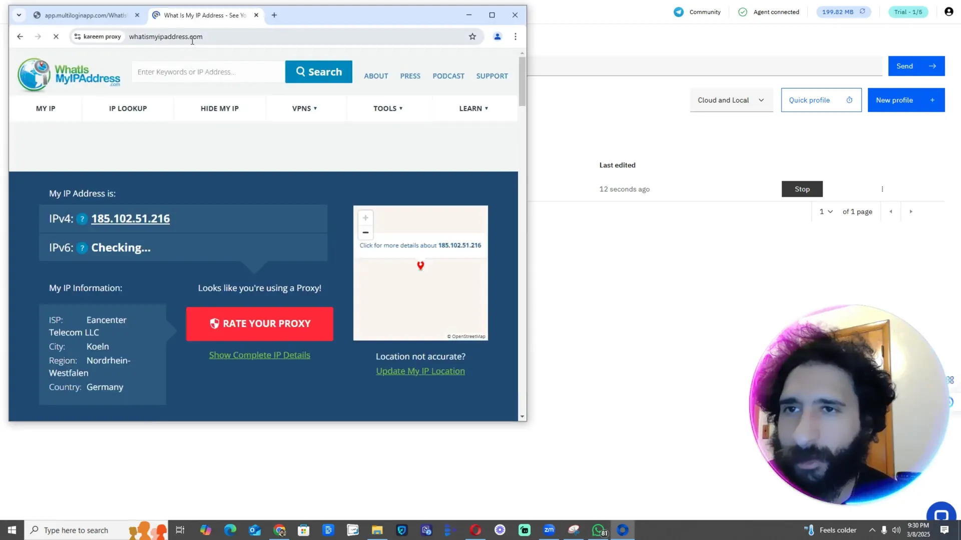 Testing proxy connection
