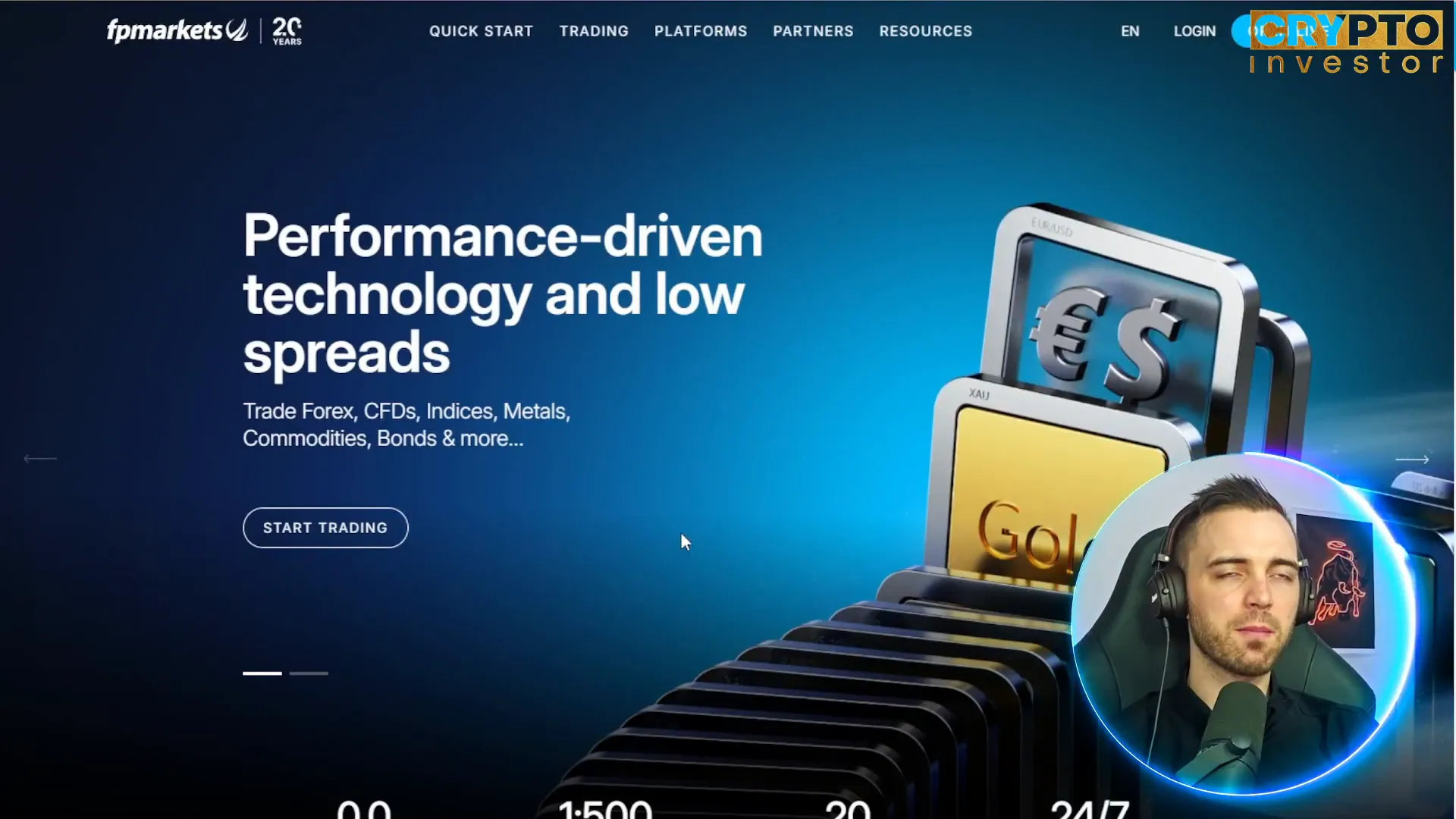 Comparison of InvidiaTrade and FP Markets homepage interfaces