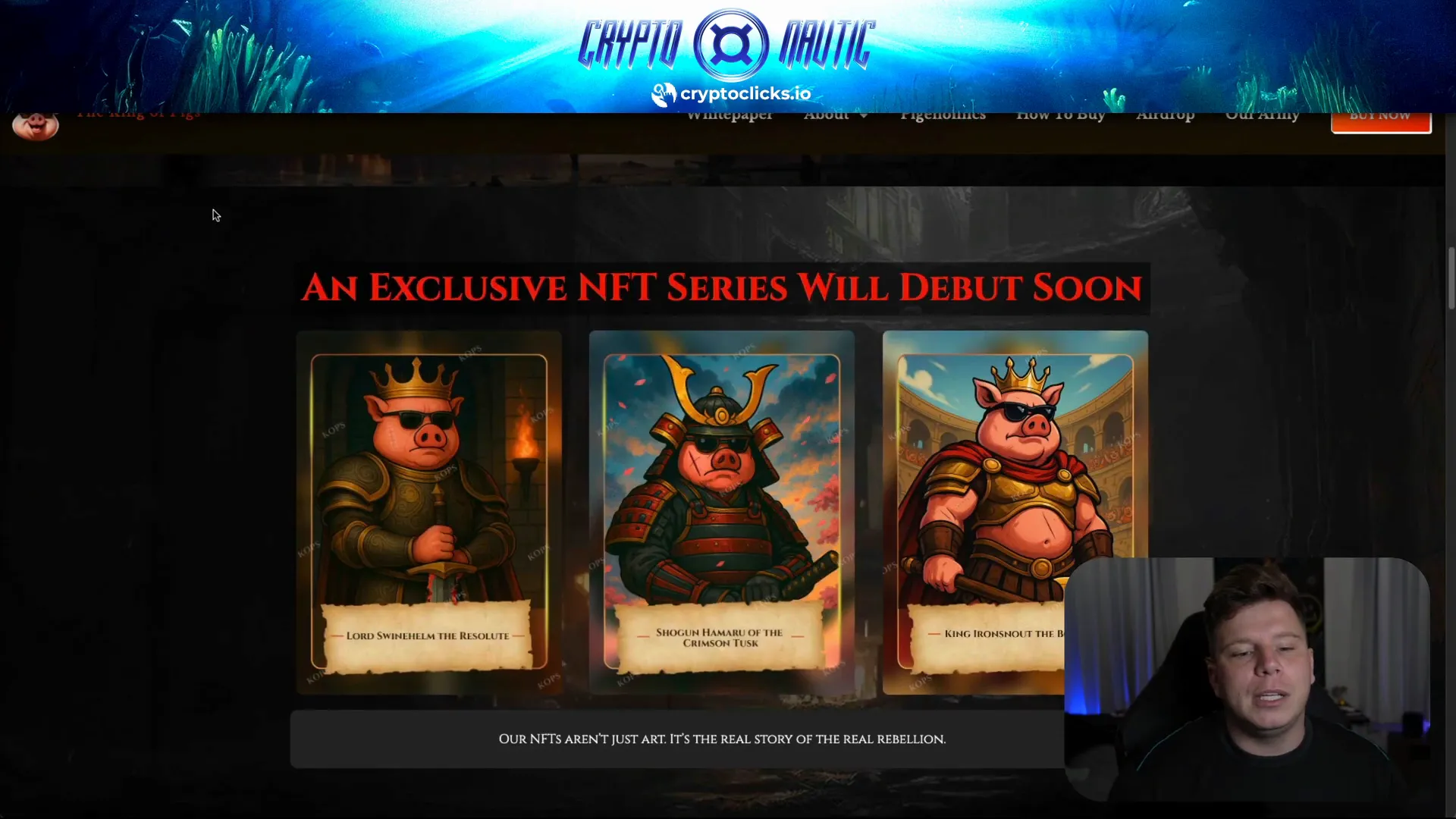 King of Pigs NFT characters preview