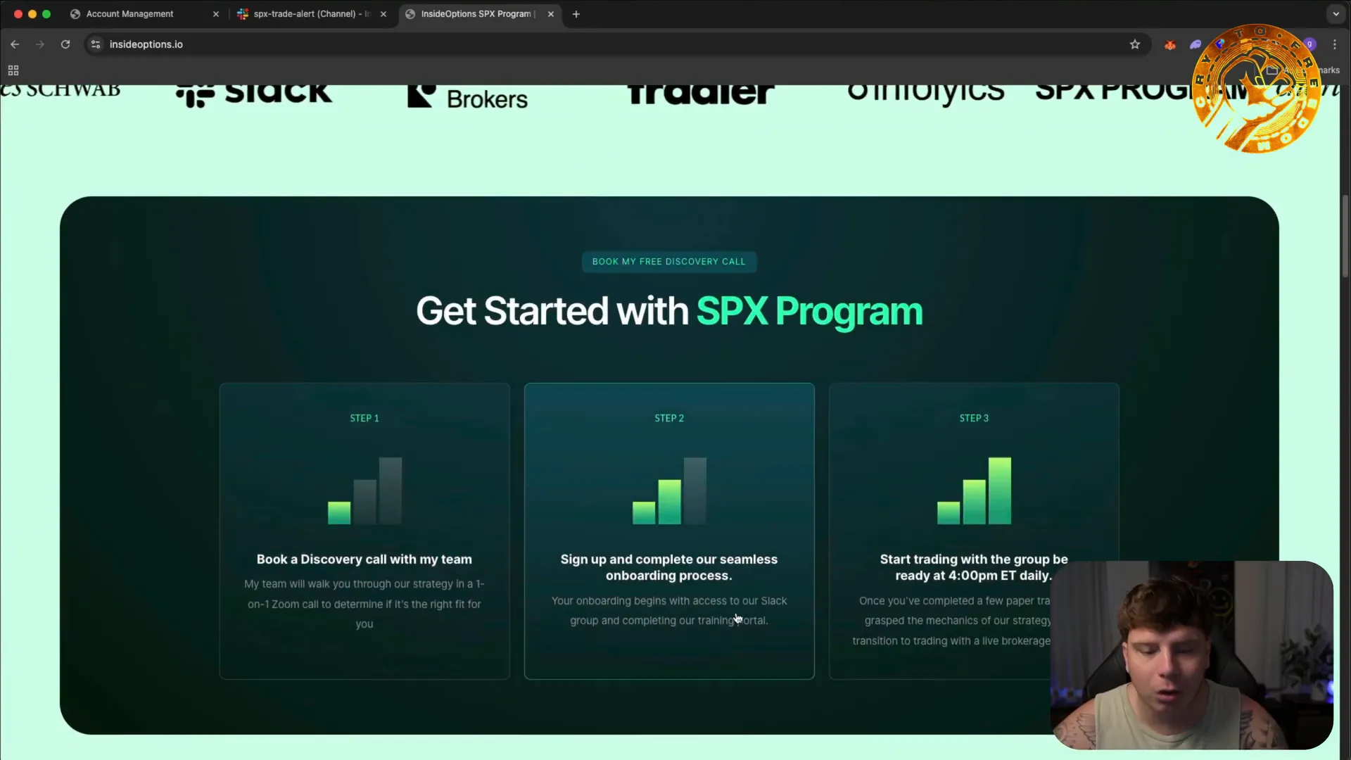 Inside Options discovery call and onboarding process