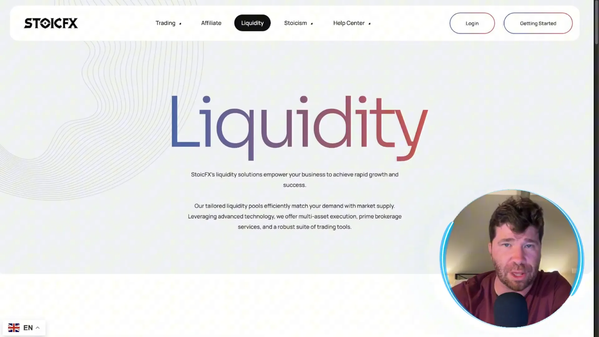 Liquidity providers and trade execution on Stoic FX