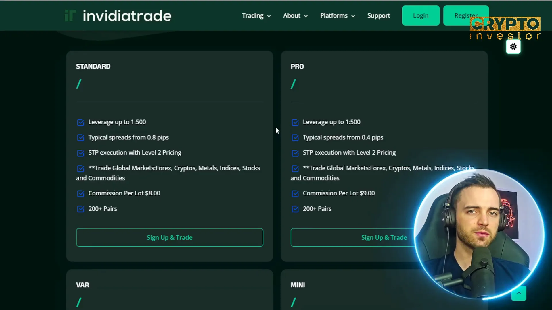 Comparison of leverage and spreads between InvidiaTrade and CMC Markets