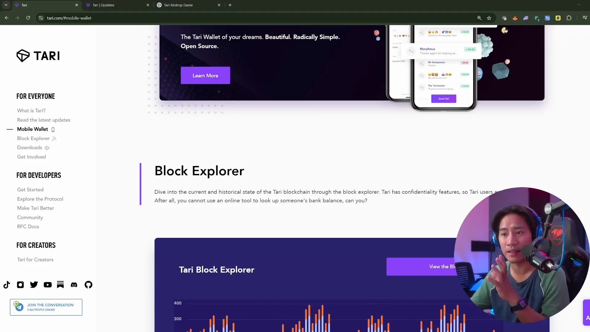 Tari Suite mining interface with achievements and leaderboards