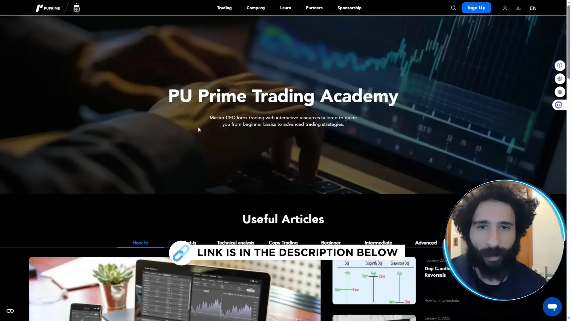 PU Prime educational hub homepage showing learning options