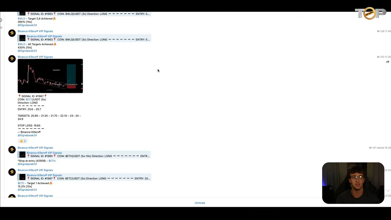 Binance Killers signal group interface