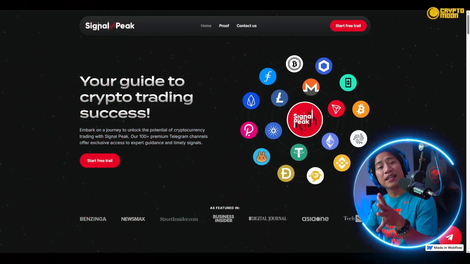 Signal Peak landing page overview