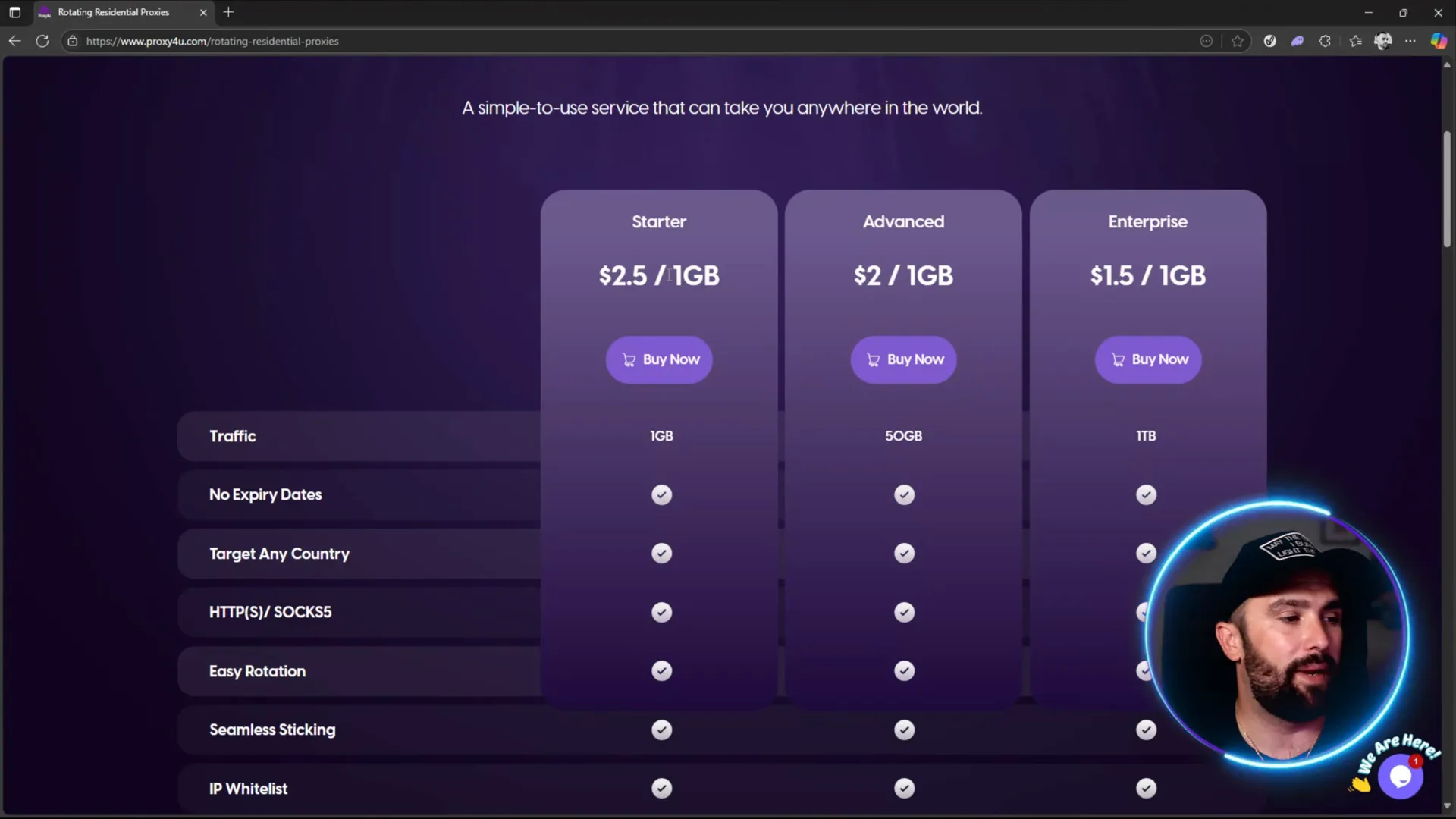 Proxy4U pricing plans for residential, mobile, and data center proxies
