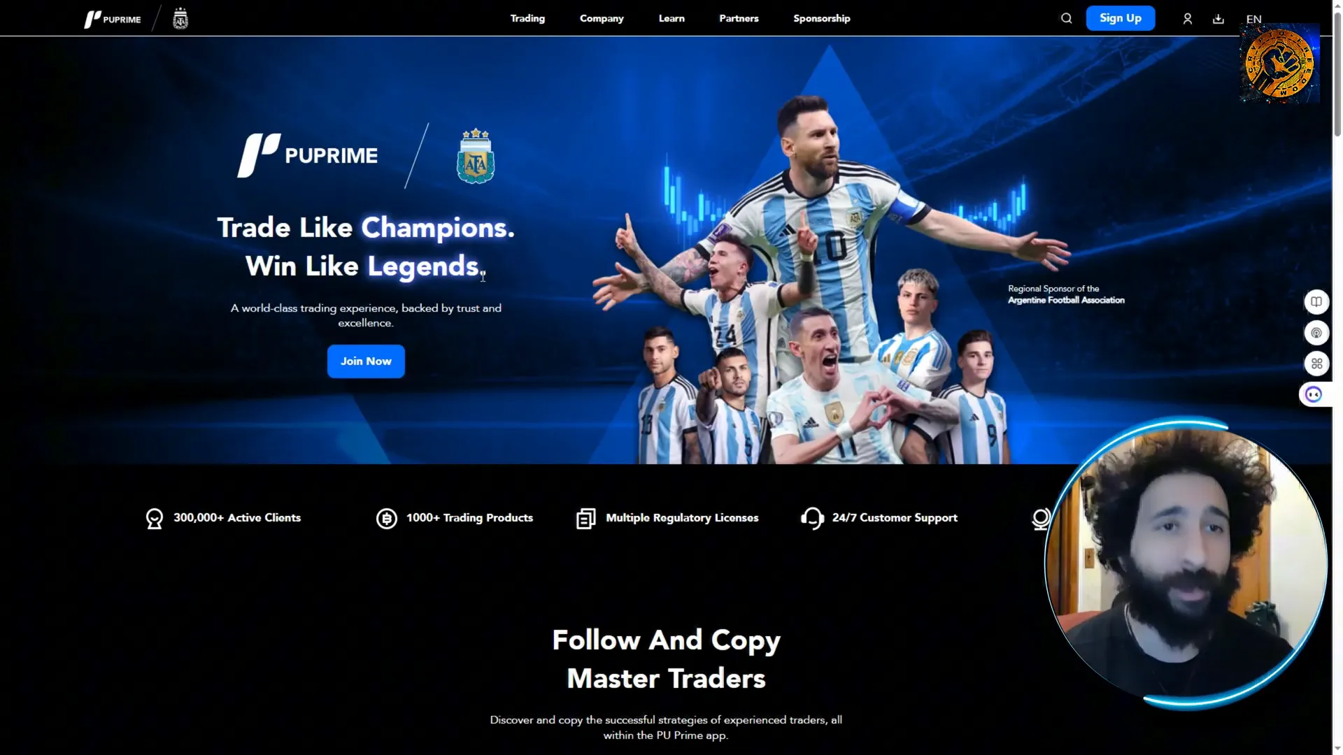 Screenshot of PU Prime partner collaborations