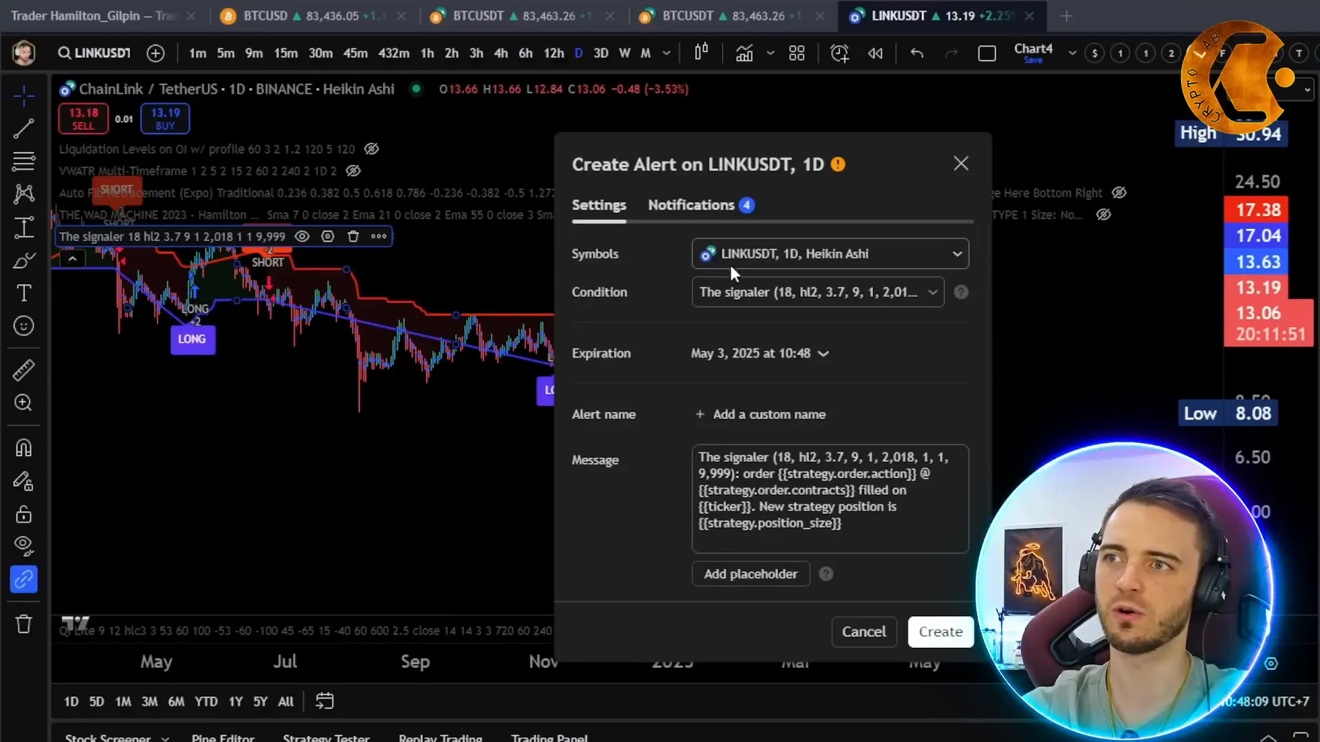 Setting alerts with The Signaler Bot