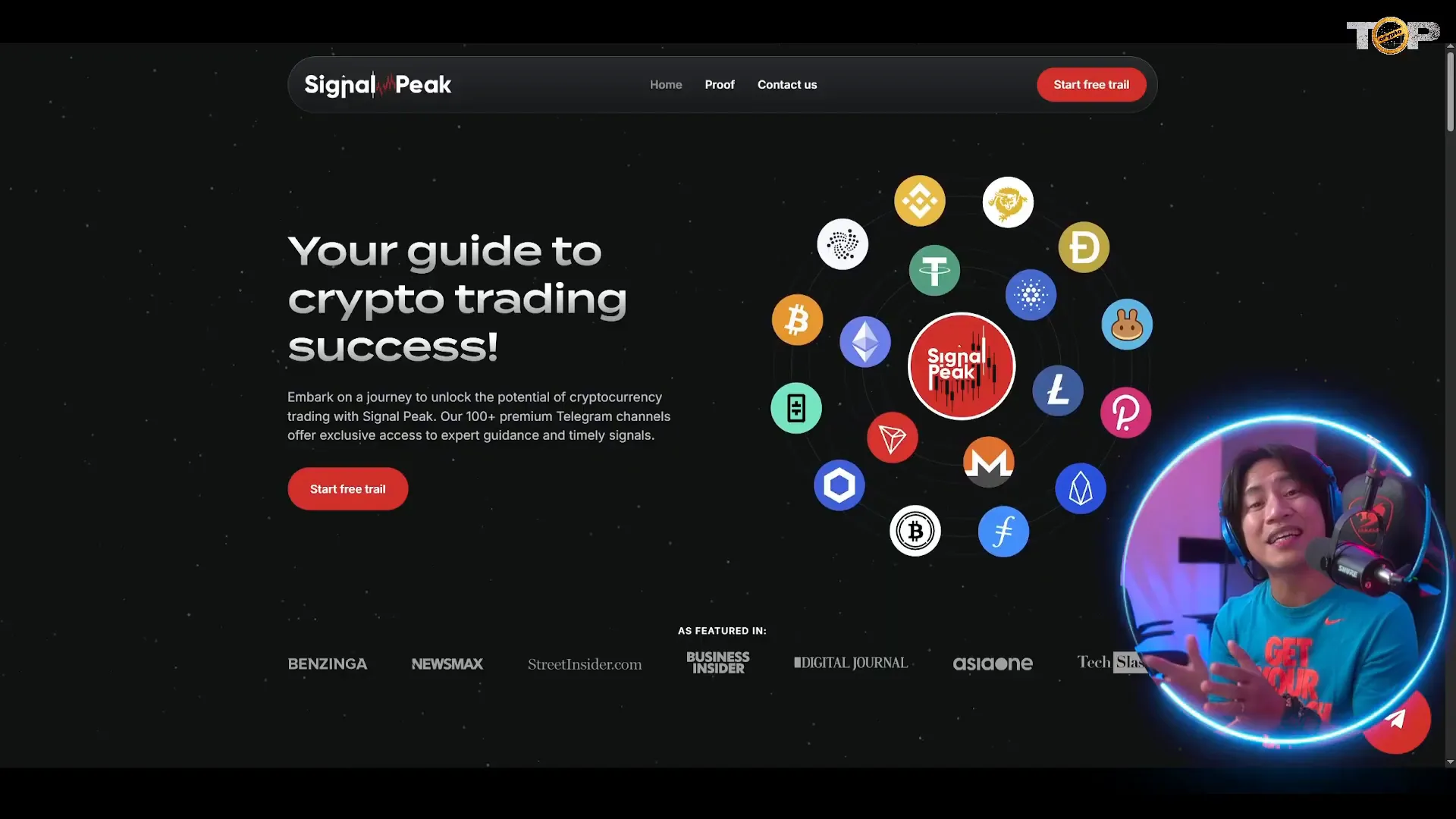 SignalPeak landing page overview