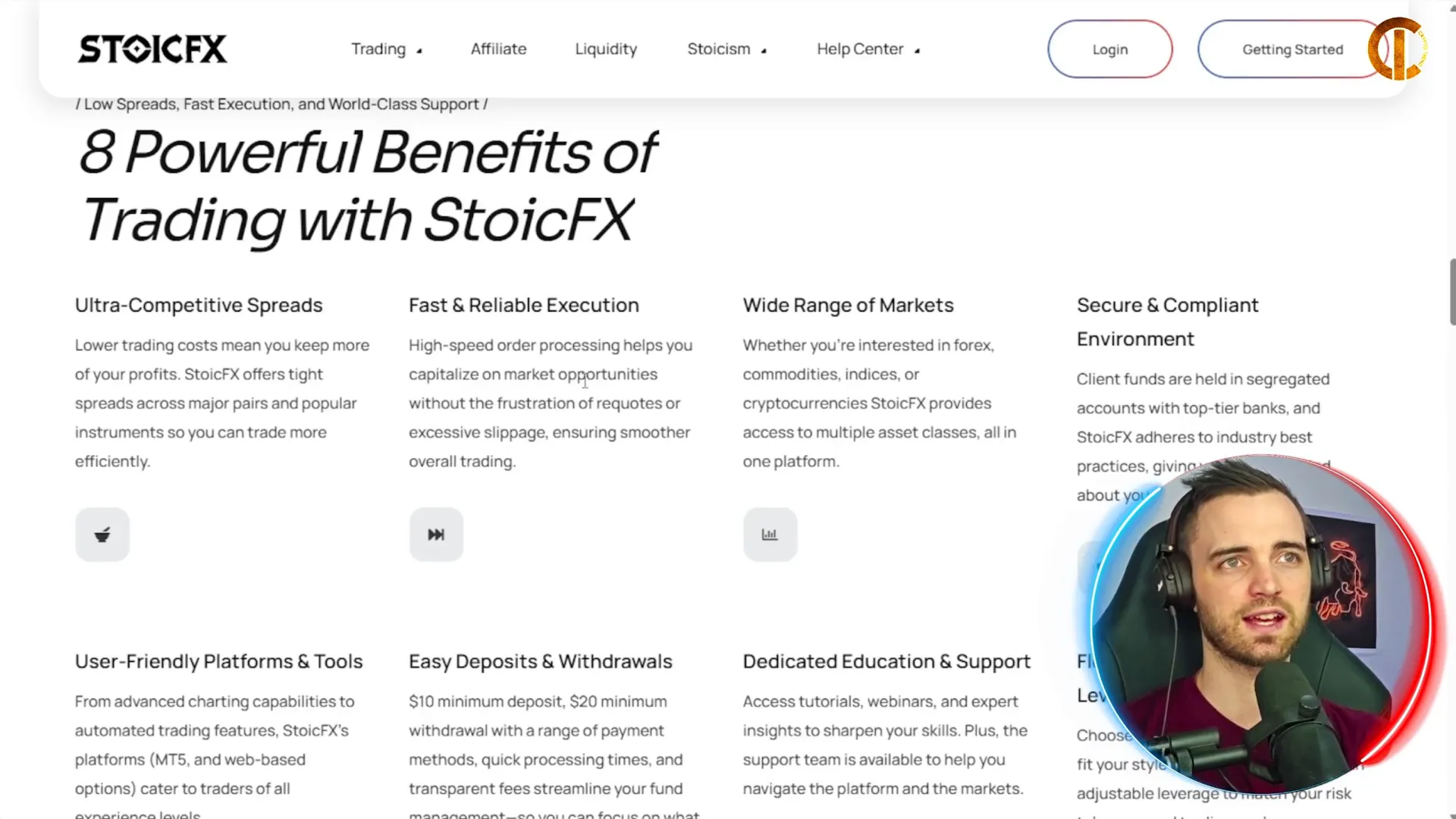 StoicFX trading platform interface