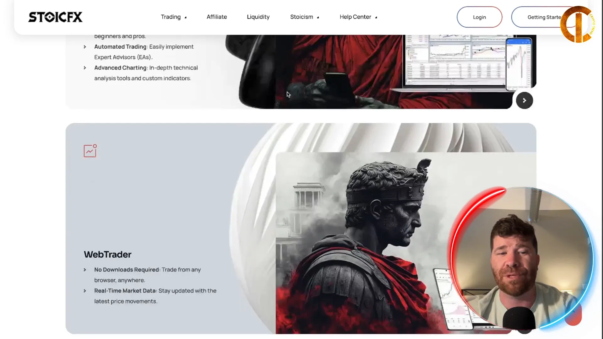 Stoic FX trading platforms including MT5, web trader, and mobile app