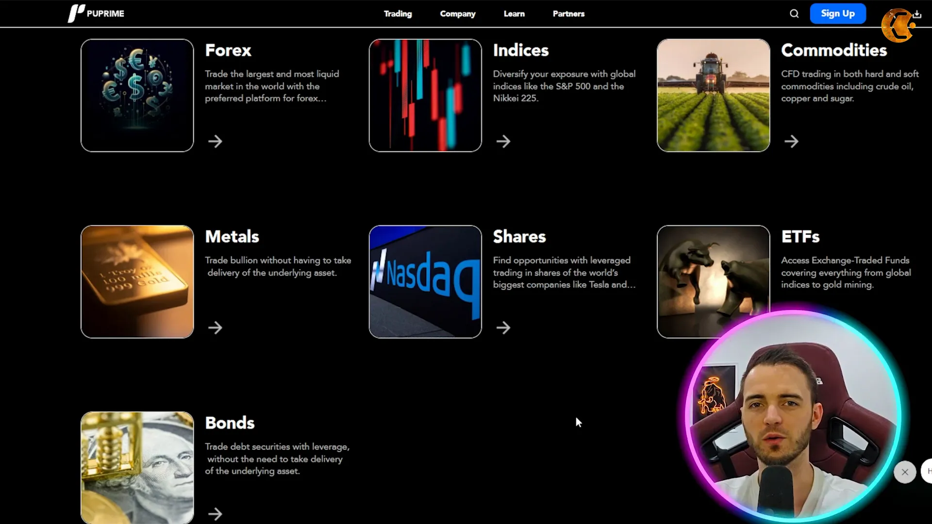 Comparison of trading instruments