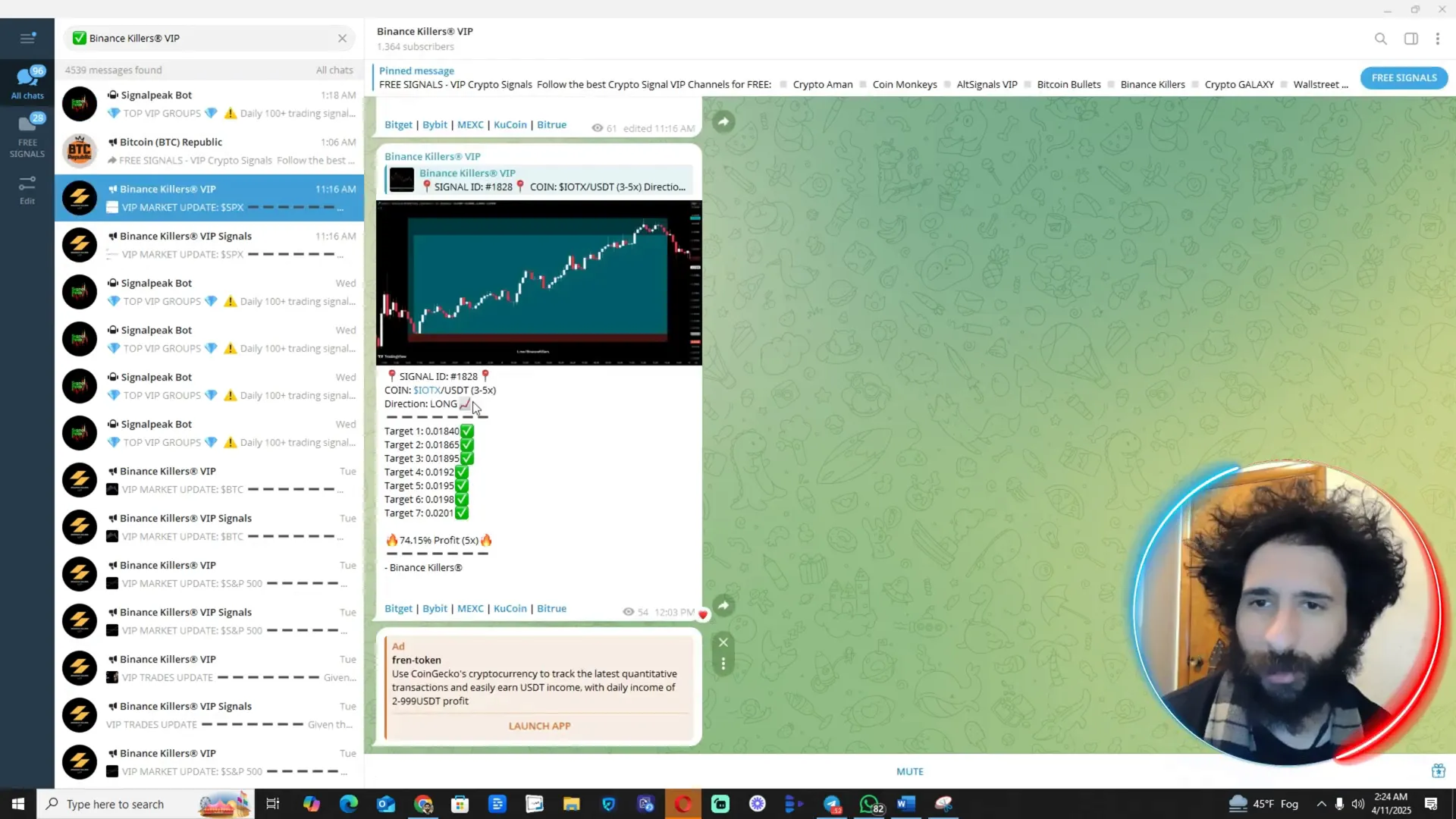 Binance Killers VIP group signals with targets and stop-loss
