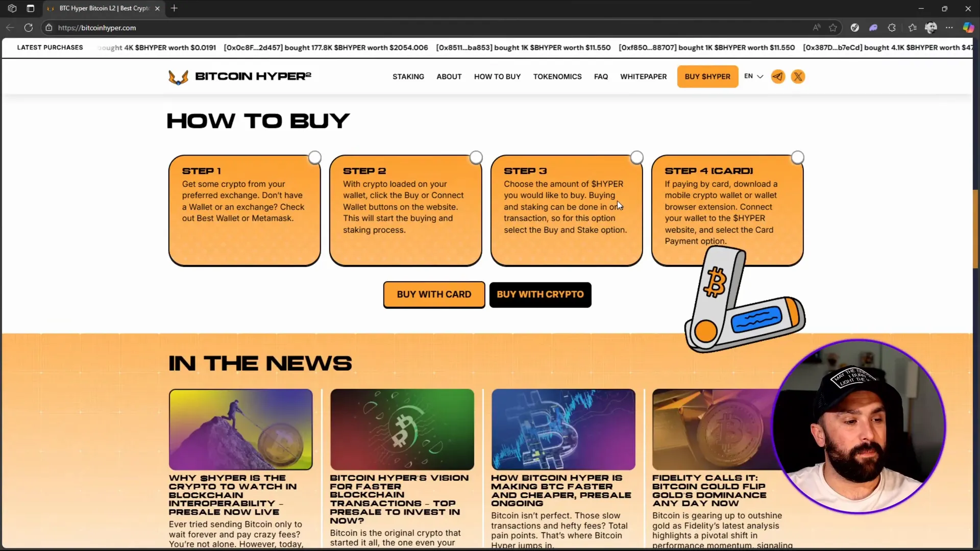Bitcoin Hyper staking and purchase options