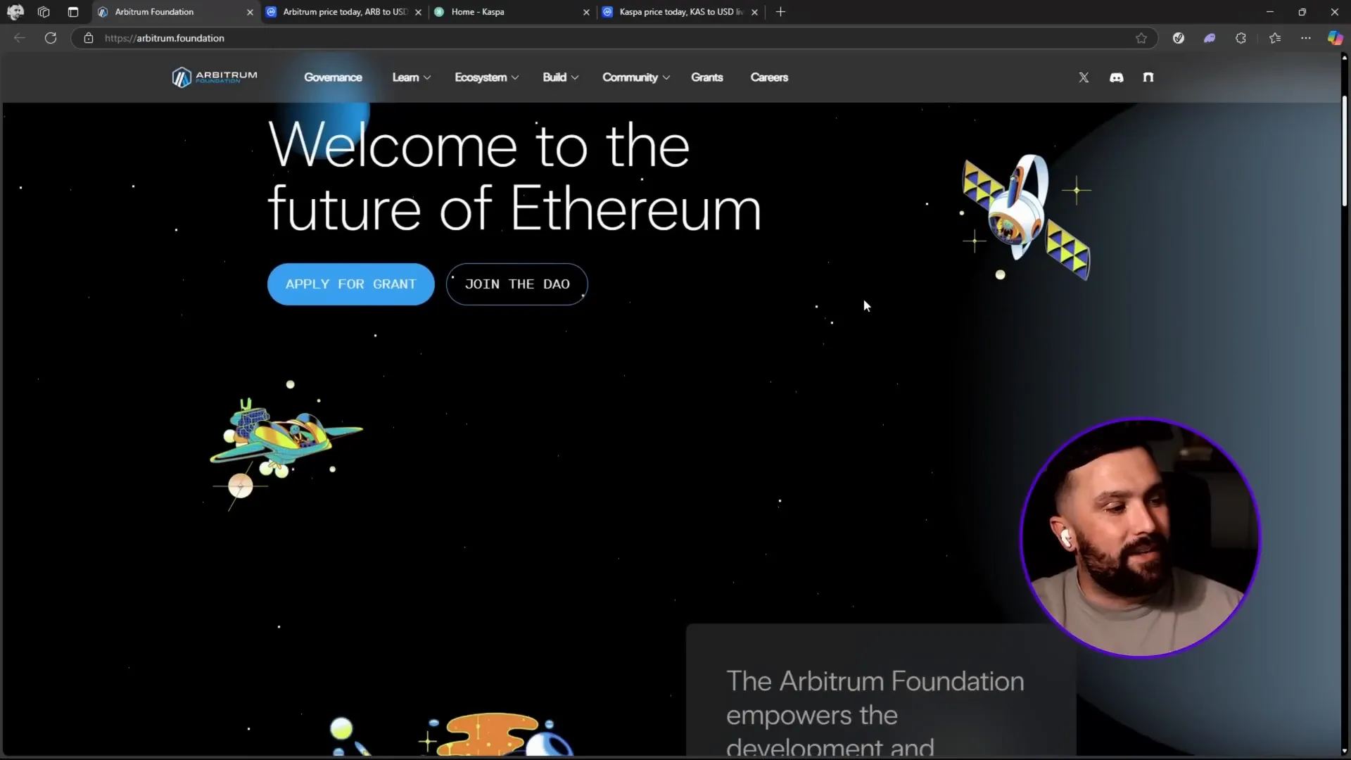 Arbitrum official website homepage screenshot