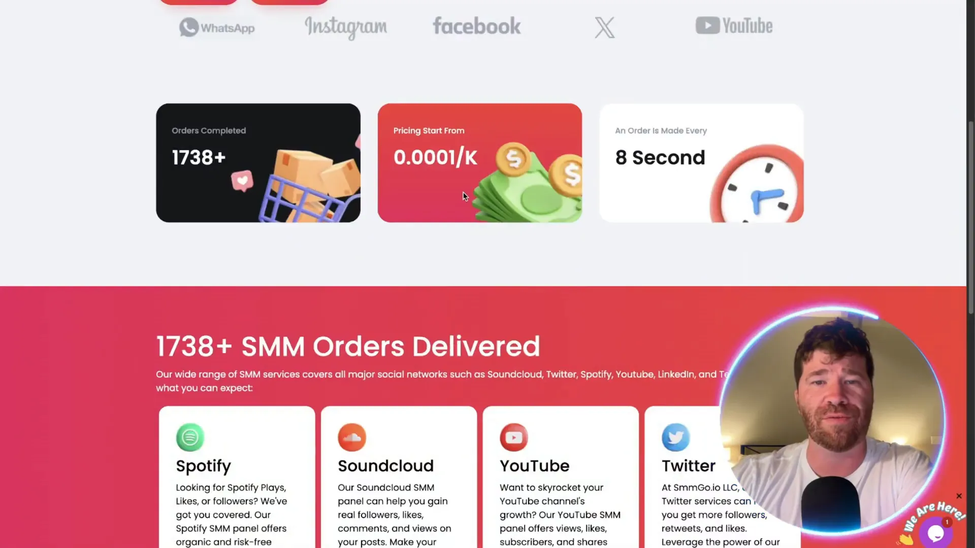 SMMGo.io pricing and order statistics