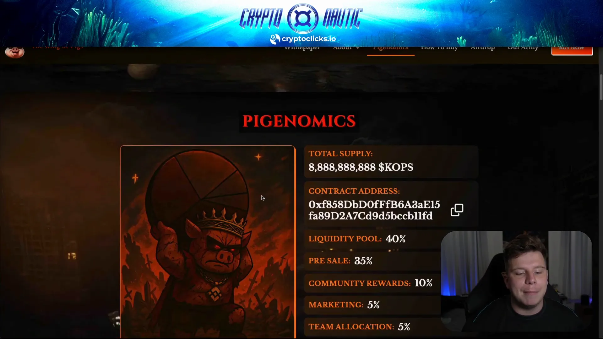 King of Pigs tokenomics overview