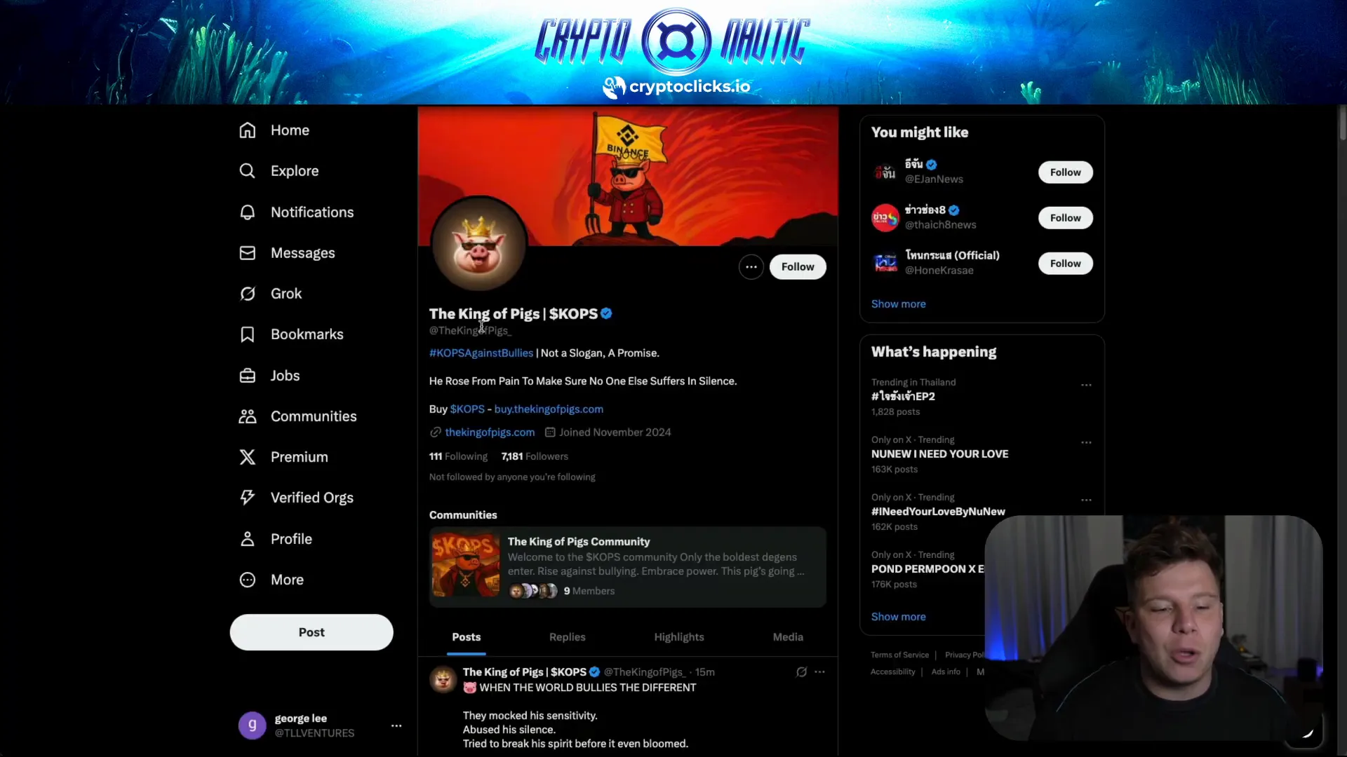 King of Pigs Twitter page