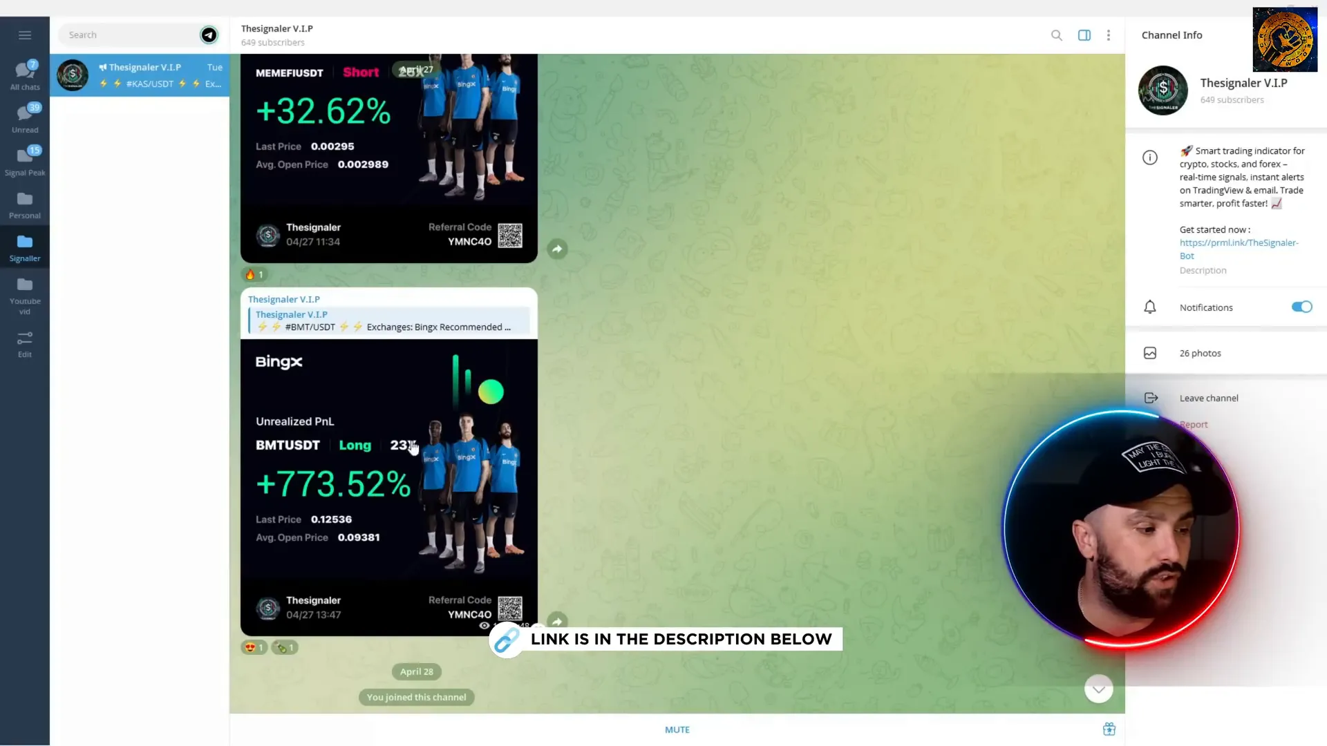 Screenshot of impressive trade results from TheSignaler VIP group