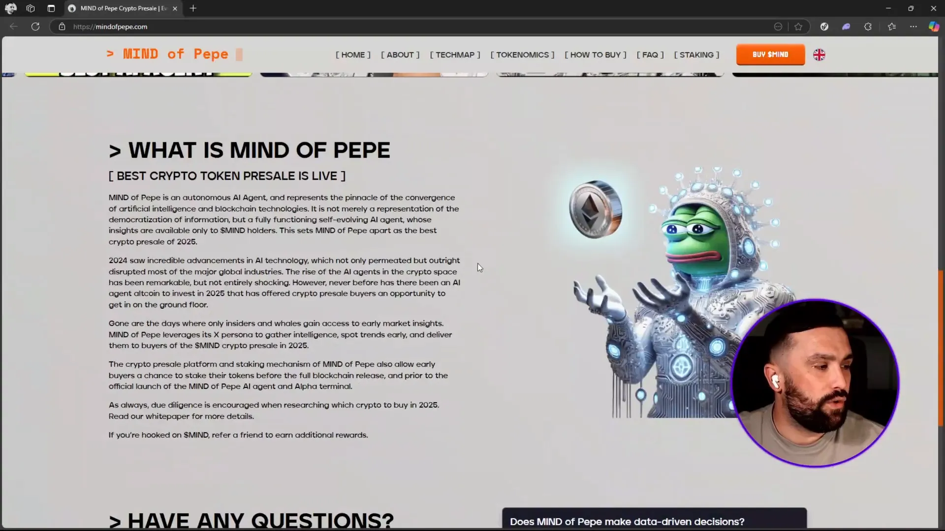 Mind of Pepe autonomous AI agent overview