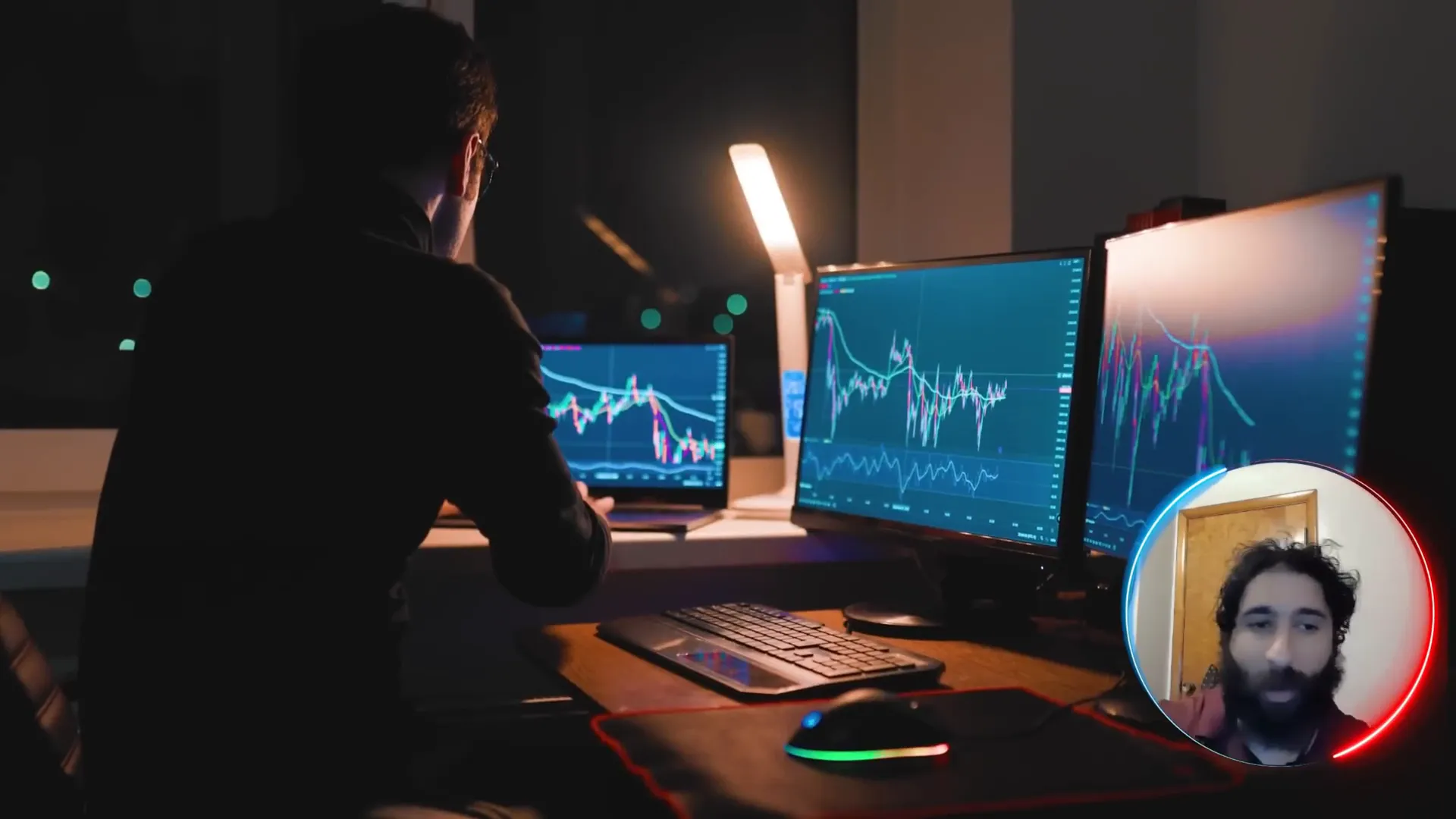 Multiple monitors with trading charts open