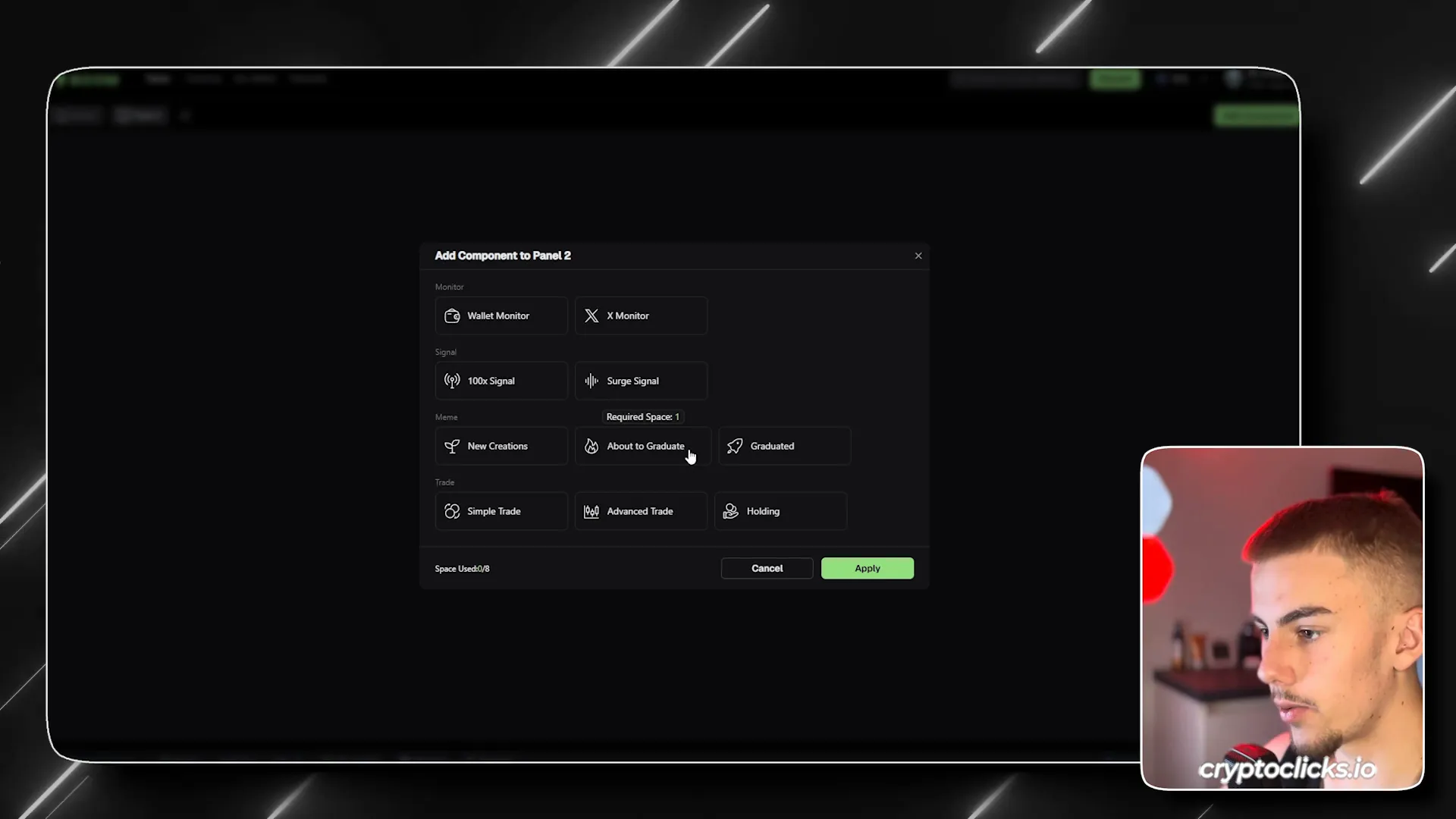 Radar Panel with customizable modules