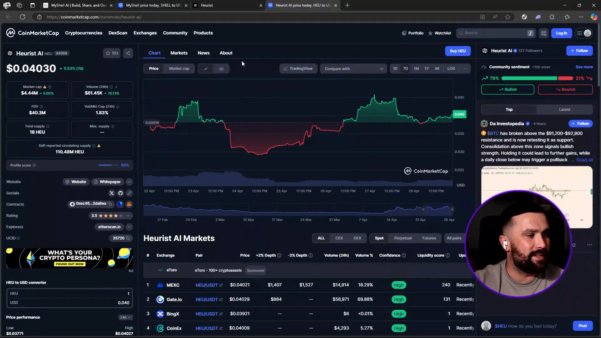 Heurist platform showing detailed AI models and decentralized compute infrastructure