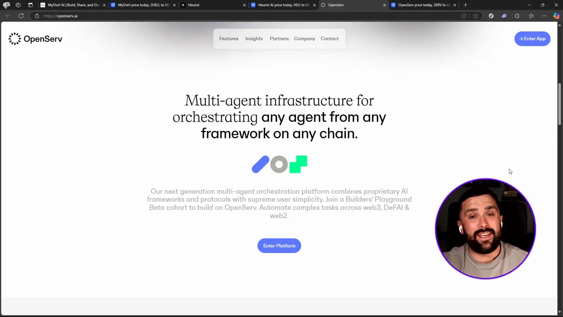 Open Serve platform illustrating multi-agent autonomous infrastructure and partnerships
