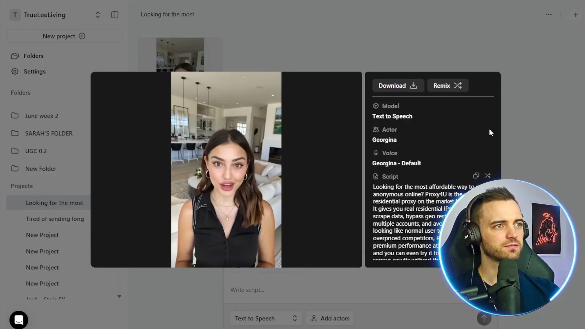 ARCADS rendered talking-person ad showing natural movement and expression