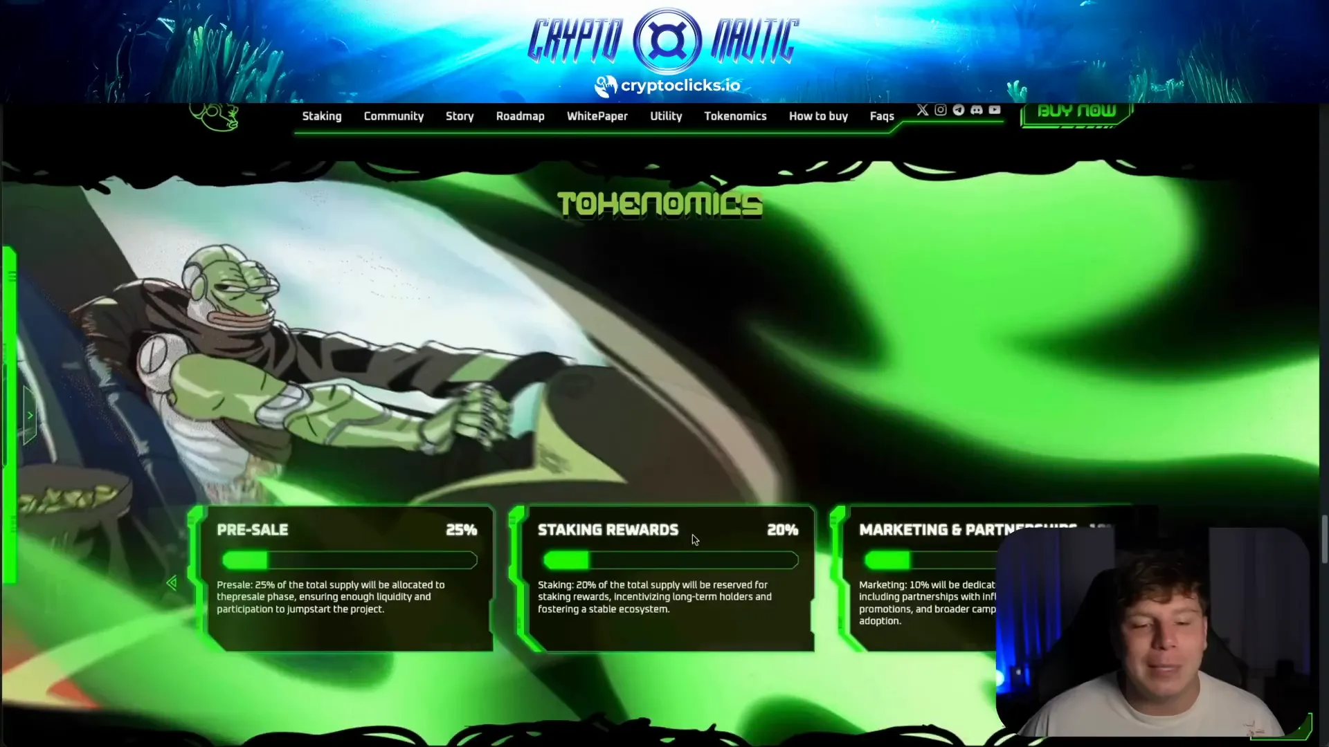 Future Pepe tokenomics breakdown on screen