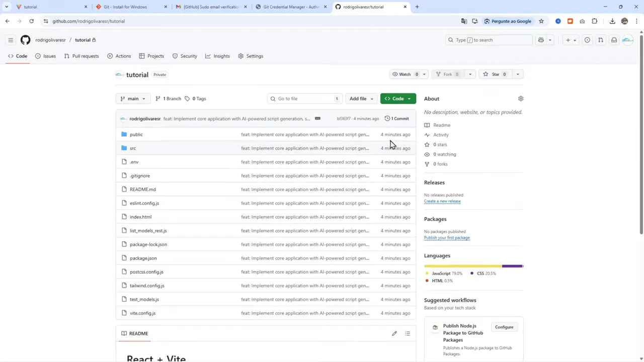 Cómo Hacer Deploy de tu App Web desde Google Antigravity (Gratis) 4 Página del repositorio en GitHub con archivos y commit reciente