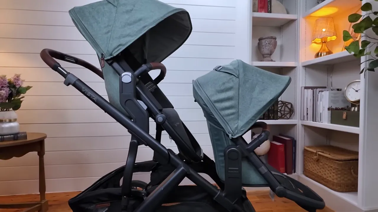 Side view showing the UPPAbaby Vista stroller second-seat setup