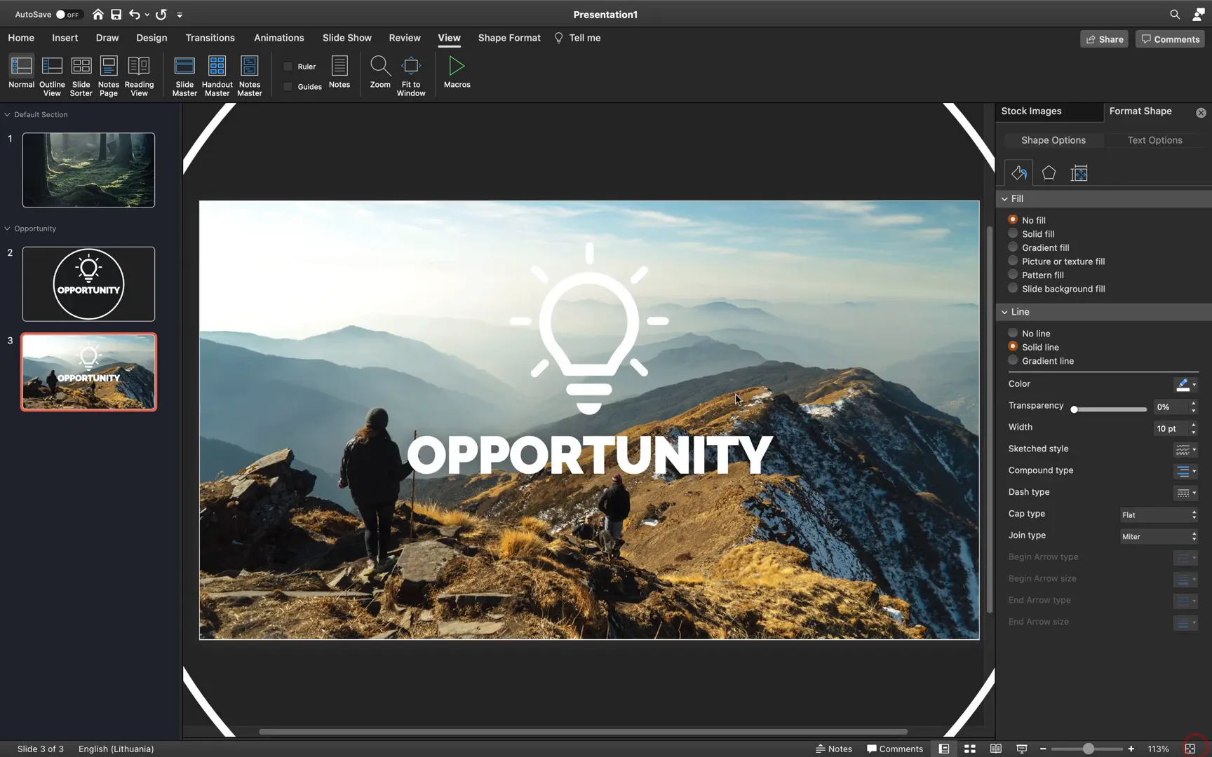 Bright background slide with large white circle outline and dark overlay