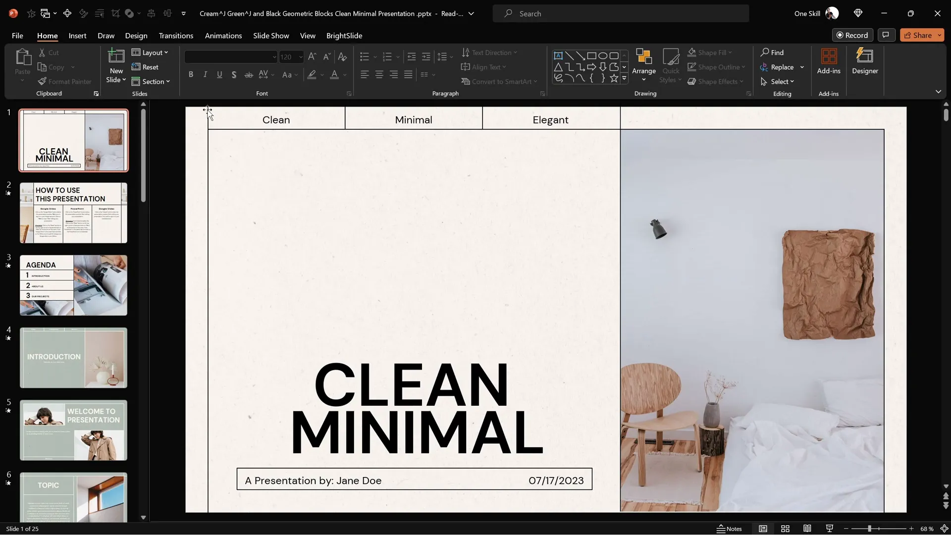 Clean Minimal PowerPoint template by SlidesCarnival