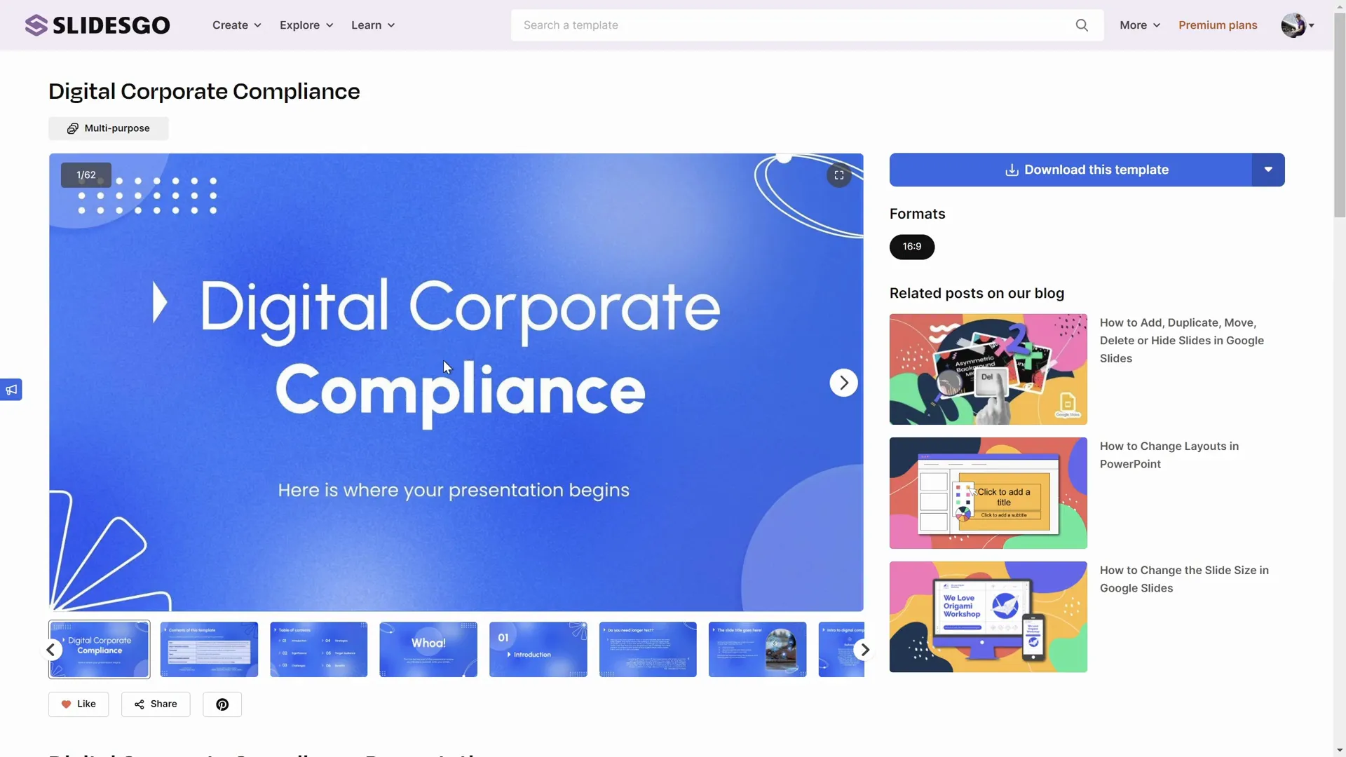 Digital Corporate Compliance free PowerPoint template
