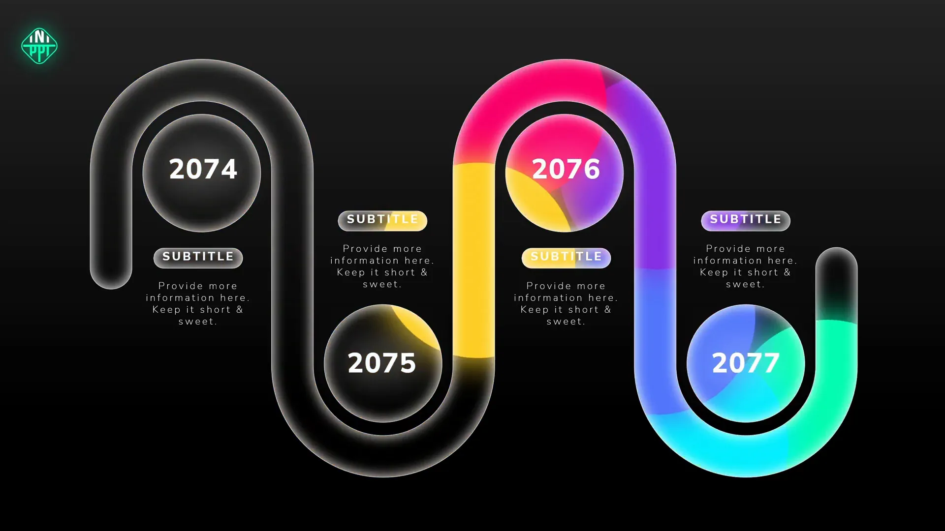 Animated timeline slide from InterstellarPPT