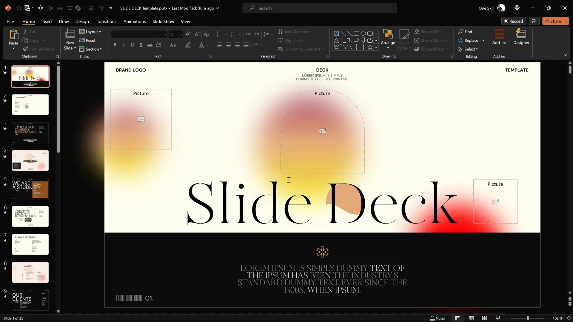 Slide Deck PowerPoint template elegant design