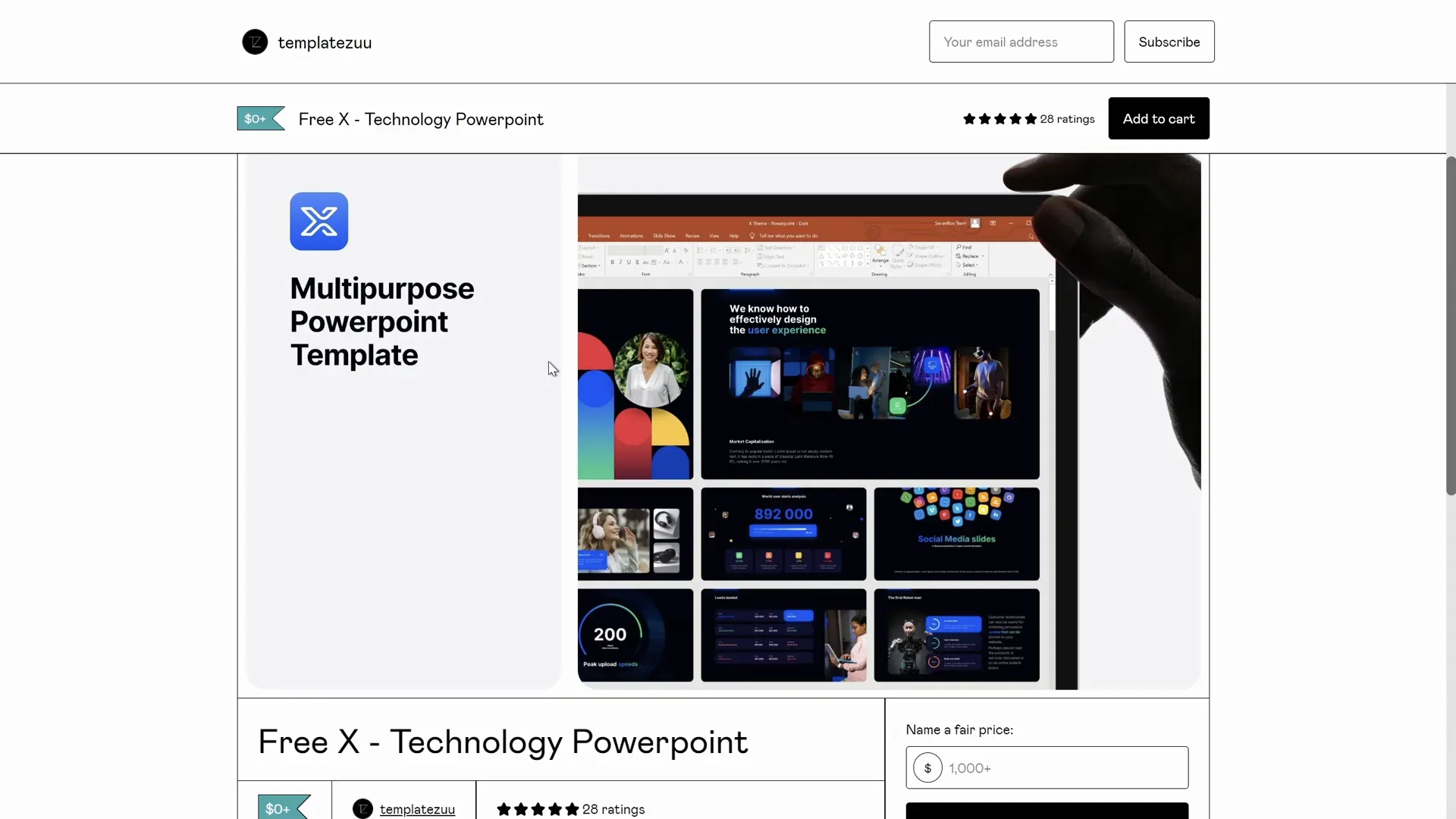 FreeX Technology PowerPoint template sample by TemplateZoo