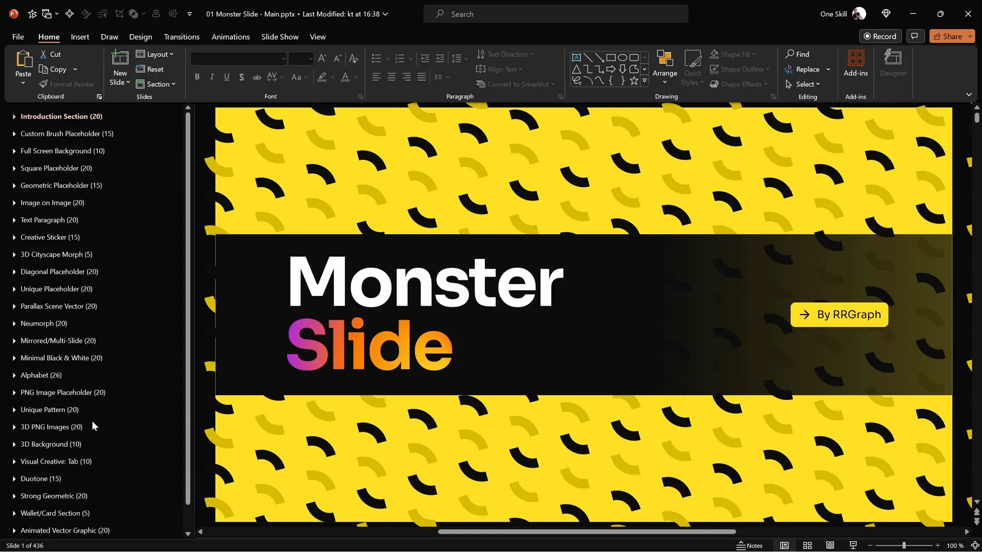 Monster Slide PowerPoint template with 3D animations