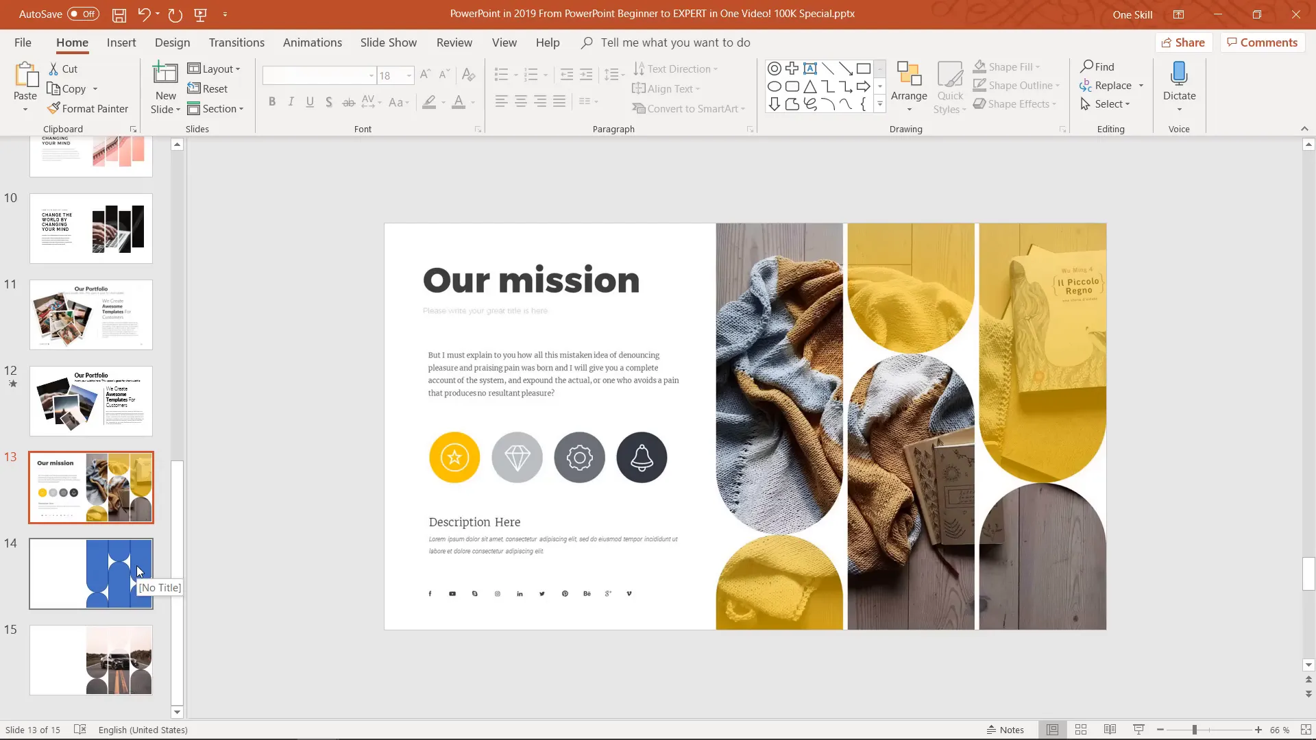 Custom image placeholder with colorful overlays and icons